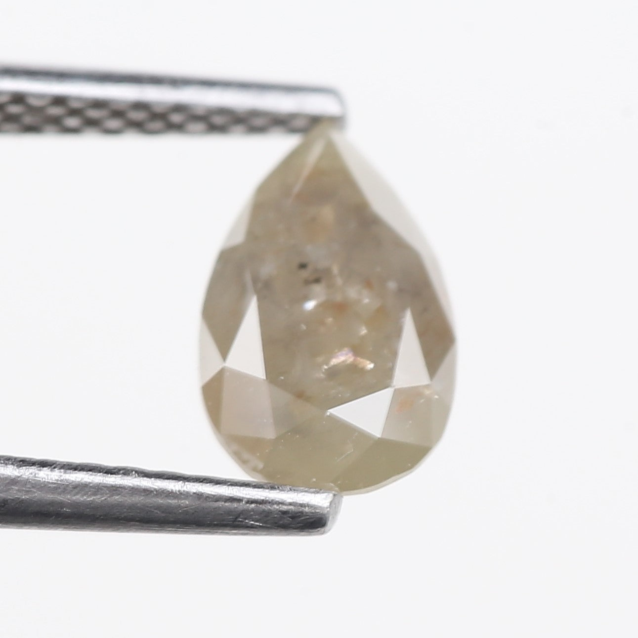 0.96 Carat Natural Gray Pear Cut Salt and Pepper Diamond 8.13 MM