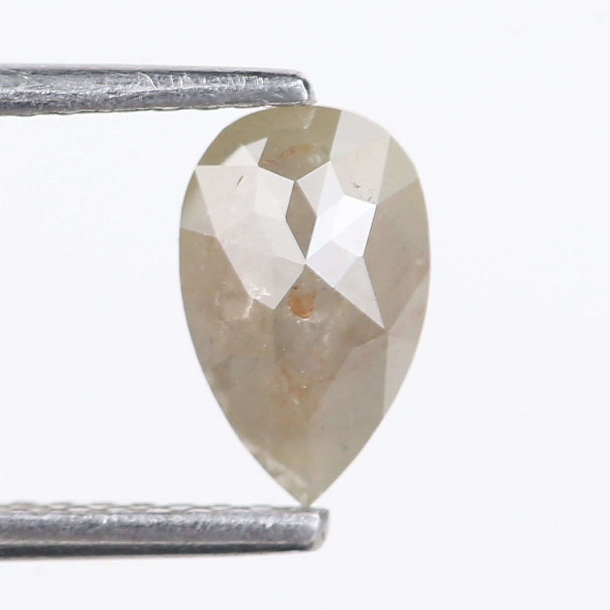 0.96 Carat Natural Gray Pear Cut Salt and Pepper Diamond 8.13 MM