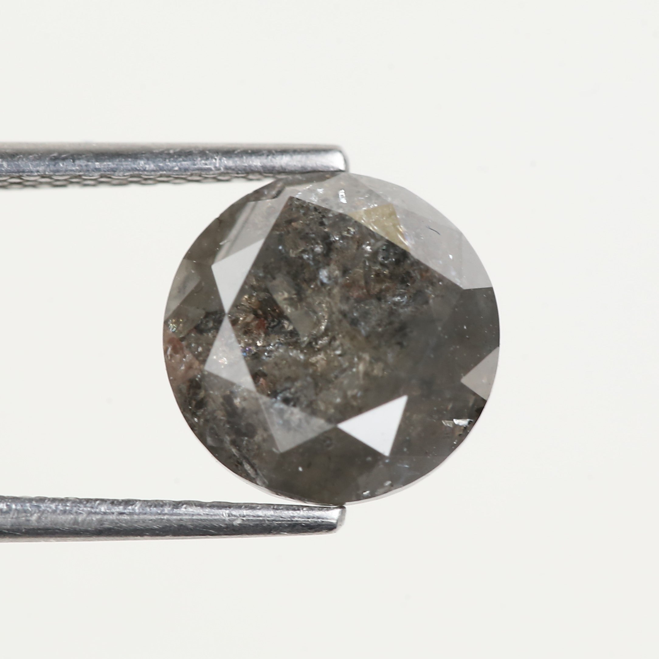 4 Carat Natural Grey Round Salt and Pepper Diamond 9 MM