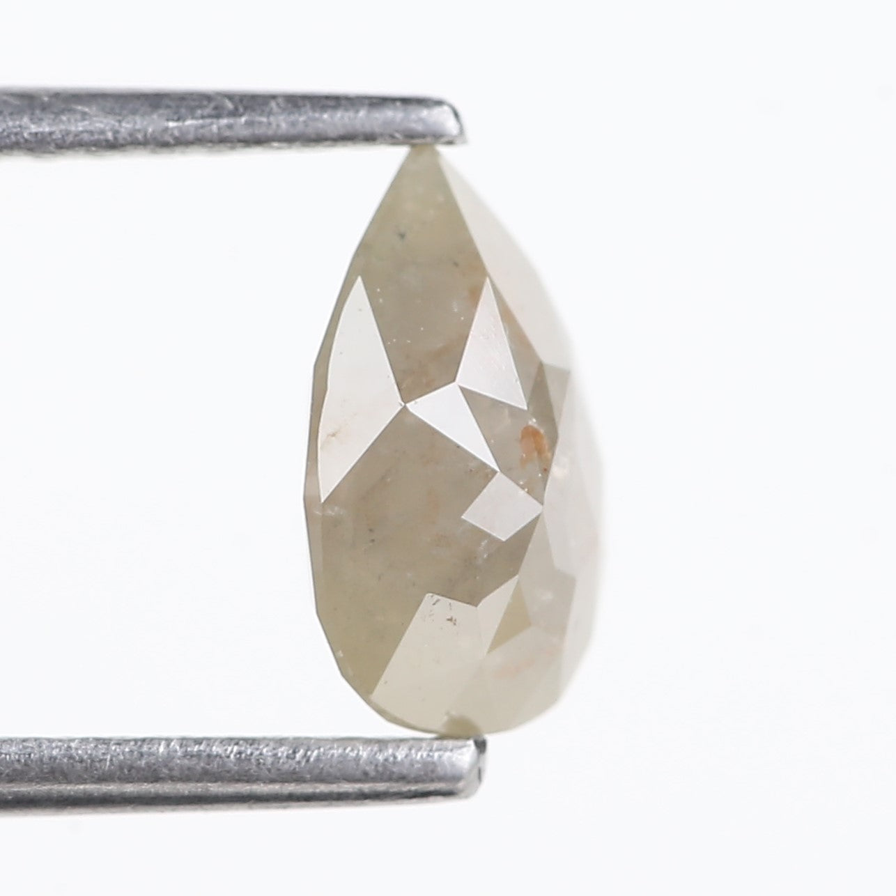 0.96 Carat Natural Gray Pear Cut Salt and Pepper Diamond 8.13 MM