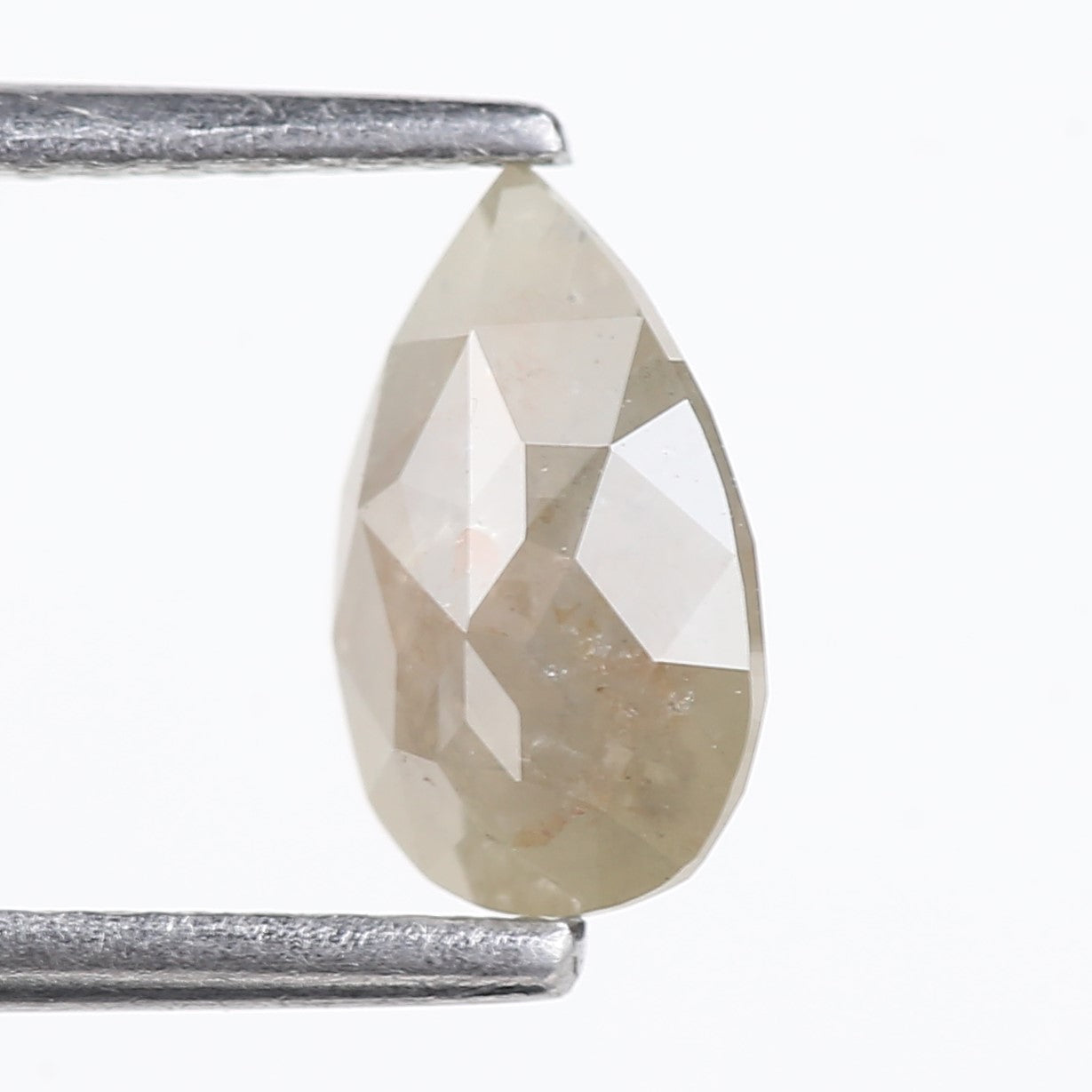 0.96 Carat Natural Gray Pear Cut Salt and Pepper Diamond 8.13 MM