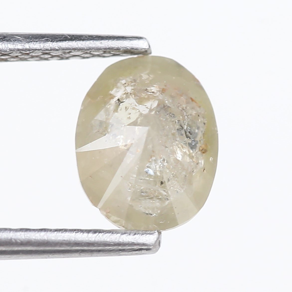 0.93 Carat Natural Salt And Pepper Diamond Oval Cut 7.17 MM