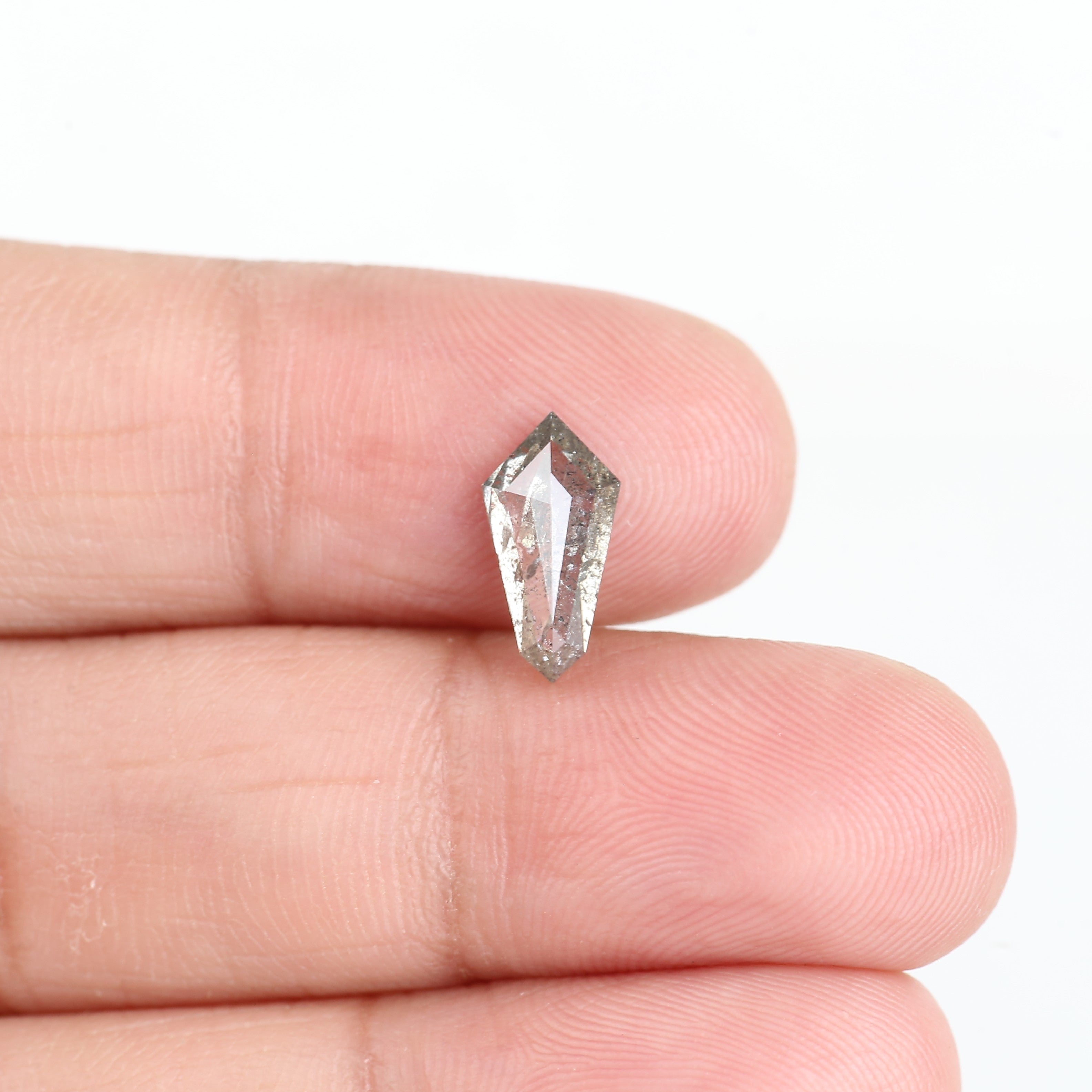 1.51 Carat Natural Kite Shape Salt and Pepper Diamond 11 MM
