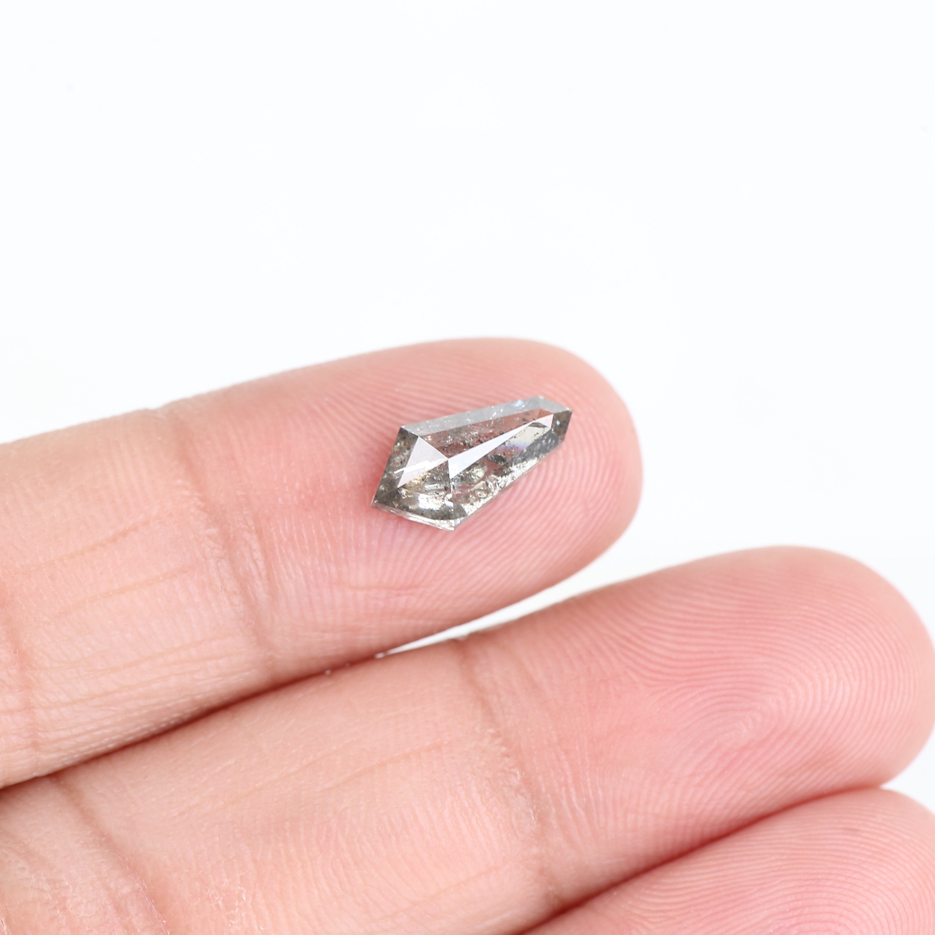 1.51 Carat Natural Kite Shape Salt and Pepper Diamond 11 MM