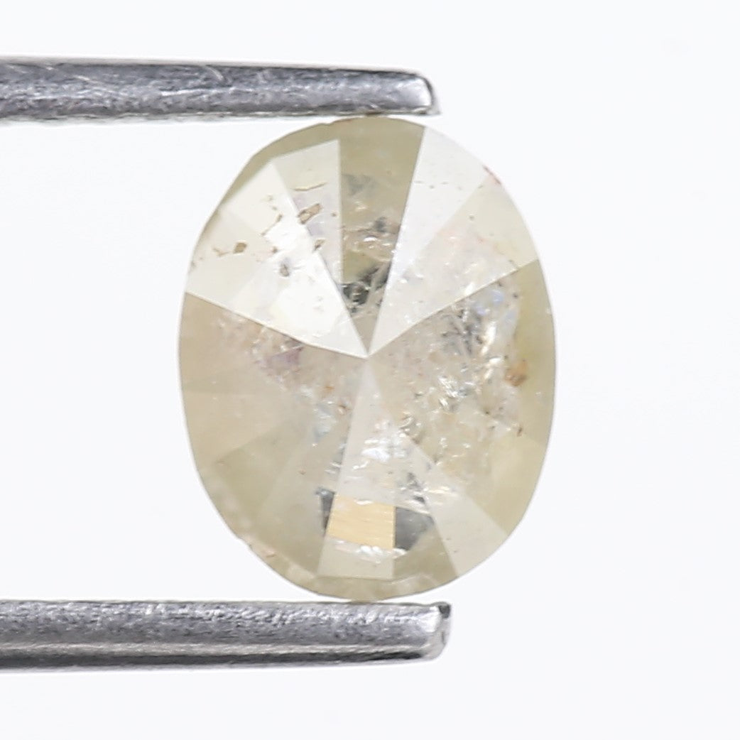 0.93 Carat Natural Salt And Pepper Diamond Oval Cut 7.17 MM