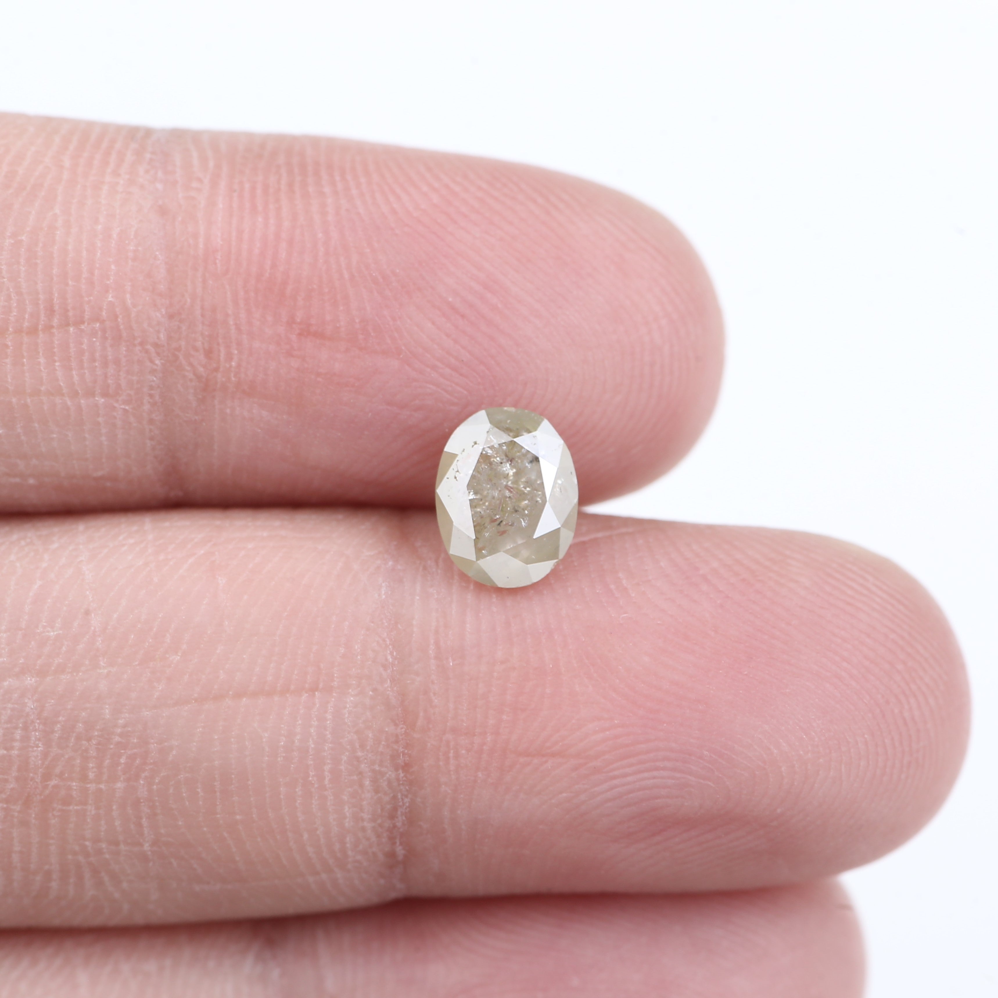 0.93 Carat Natural Salt And Pepper Diamond Oval Cut 7.17 MM