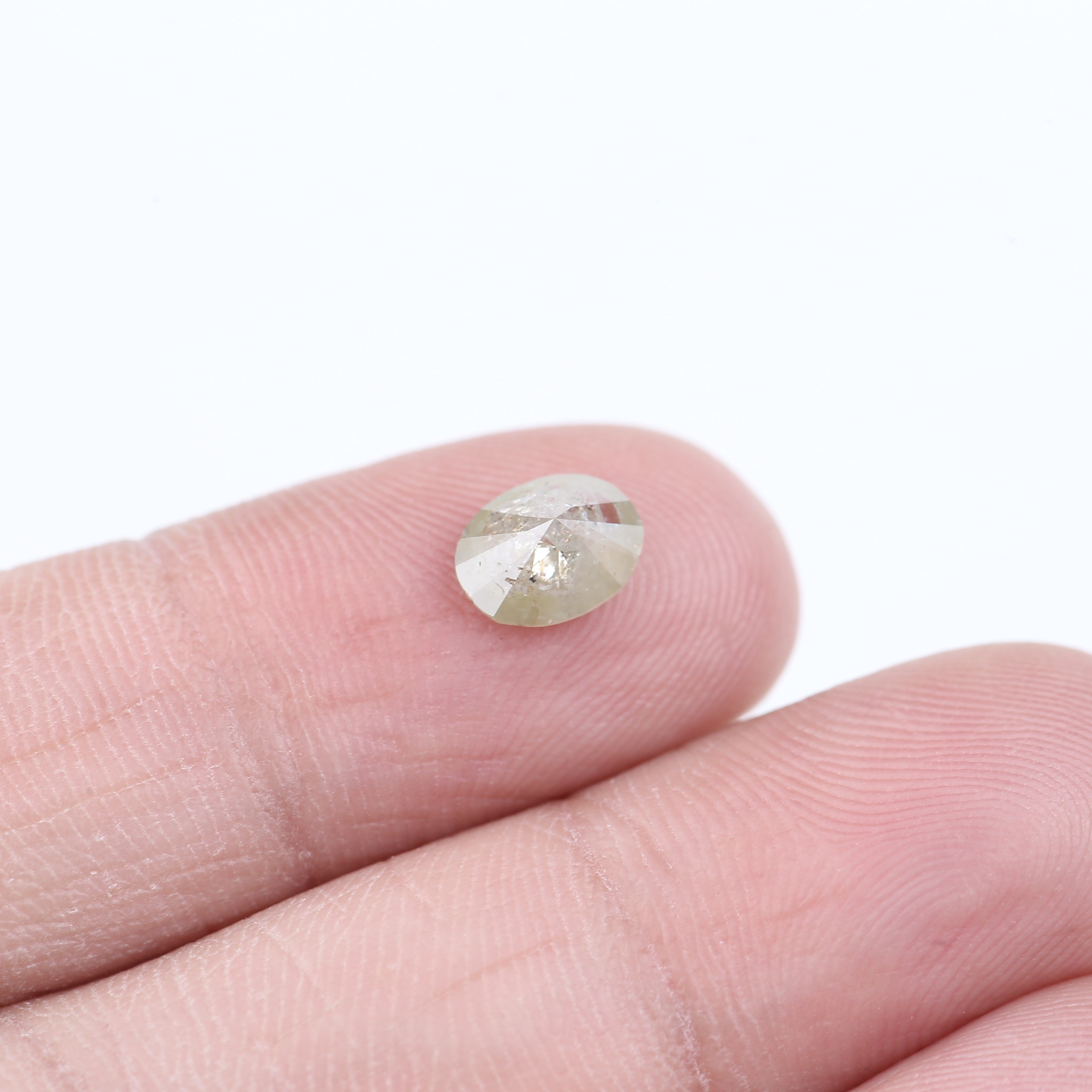 0.93 Carat Natural Salt And Pepper Diamond Oval Cut 7.17 MM