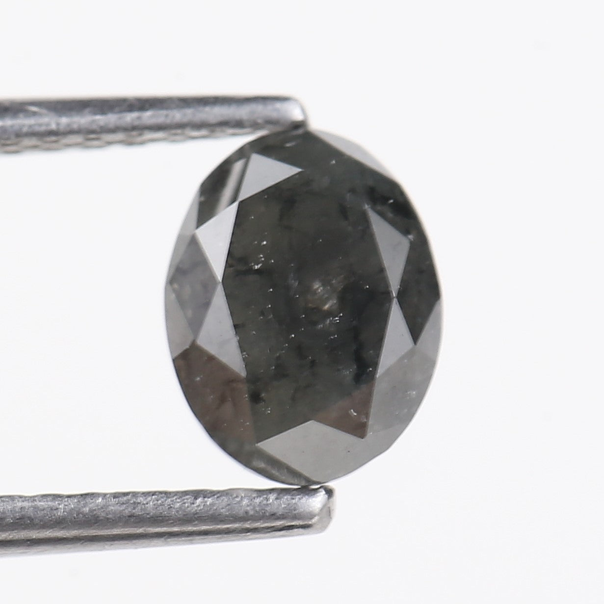 1 Carat Oval Stone Natural Salt and Pepper Diamond 6.97 MM