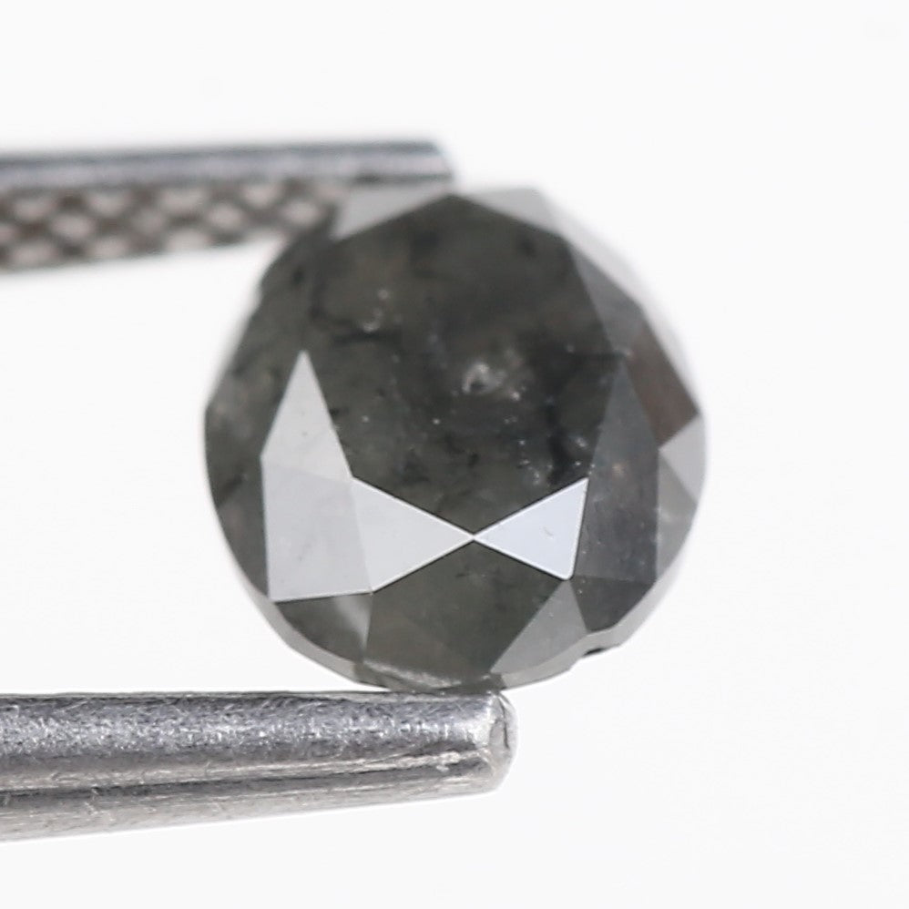 1 Carat Oval Stone Natural Salt and Pepper Diamond 6.97 MM