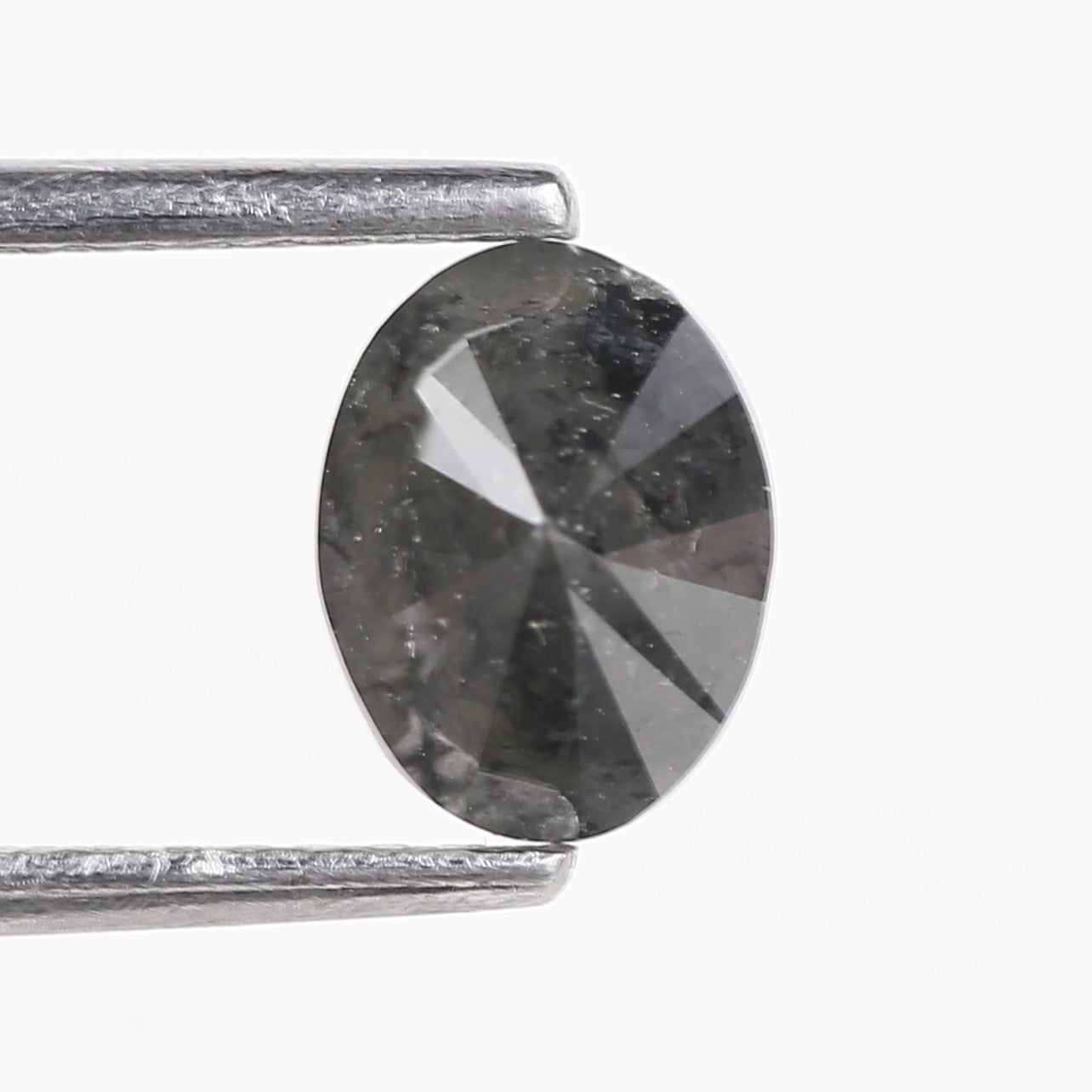 1 Carat Oval Stone Natural Salt and Pepper Diamond 6.97 MM