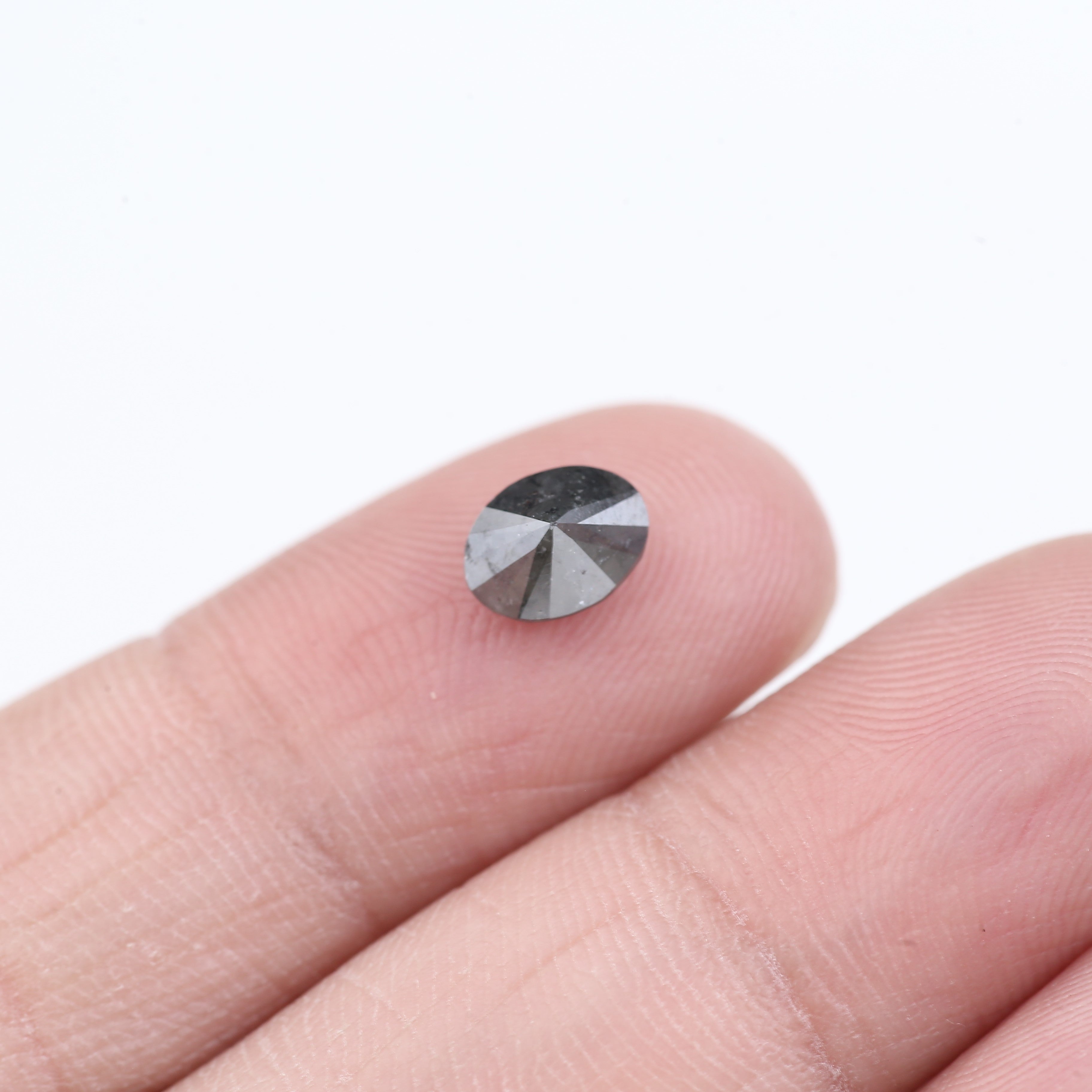 1 Carat Oval Stone Natural Salt and Pepper Diamond 6.97 MM