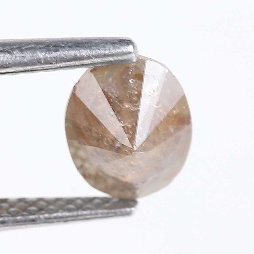 0.91 Carat Natural Salt And Pepper Reddish Brown Oval Cut Diamond 7.00 MM