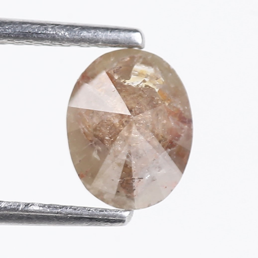0.91 Carat Natural Salt And Pepper Reddish Brown Oval Cut Diamond 7.00 MM