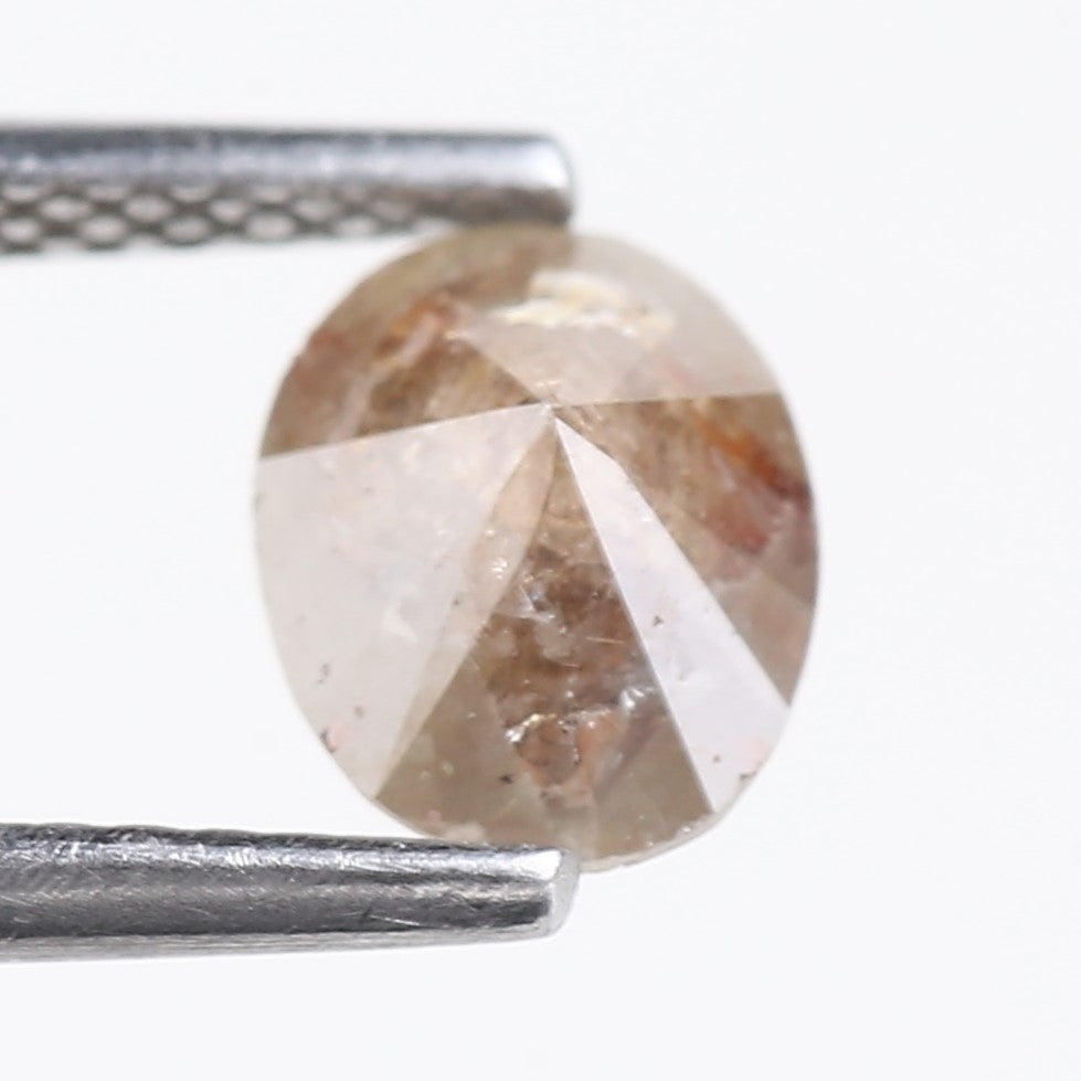 0.91 Carat Natural Salt And Pepper Reddish Brown Oval Cut Diamond 7.00 MM