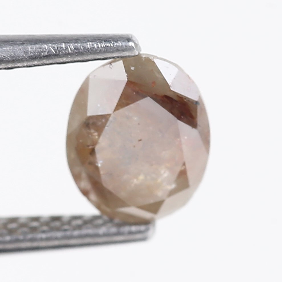 0.91 Carat Natural Salt And Pepper Reddish Brown Oval Cut Diamond 7.00 MM