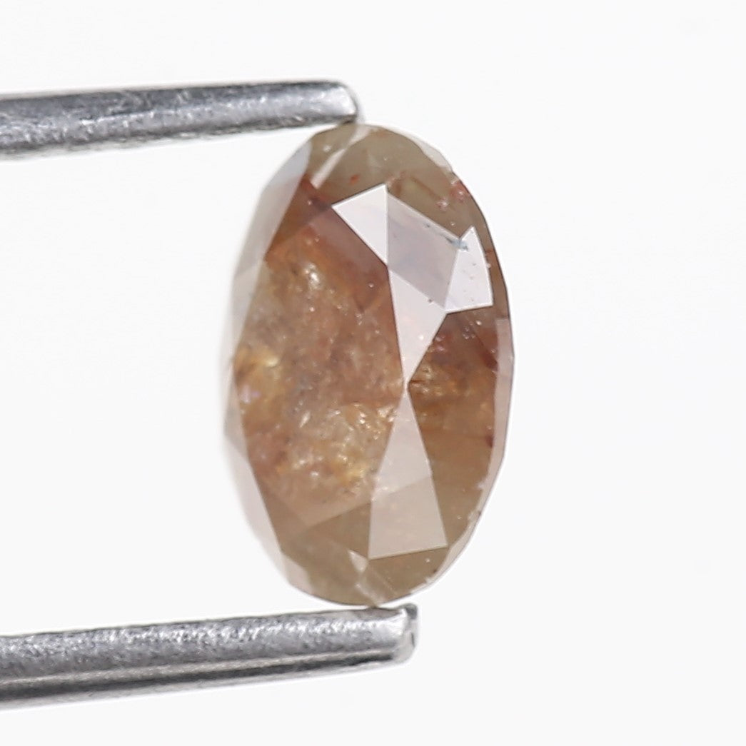 0.91 Carat Natural Salt And Pepper Reddish Brown Oval Cut Diamond 7.00 MM