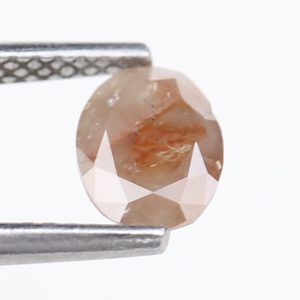 0.78 Carat Natural Salt And Pepper Peach Oval Cut Diamond 7.02 MM