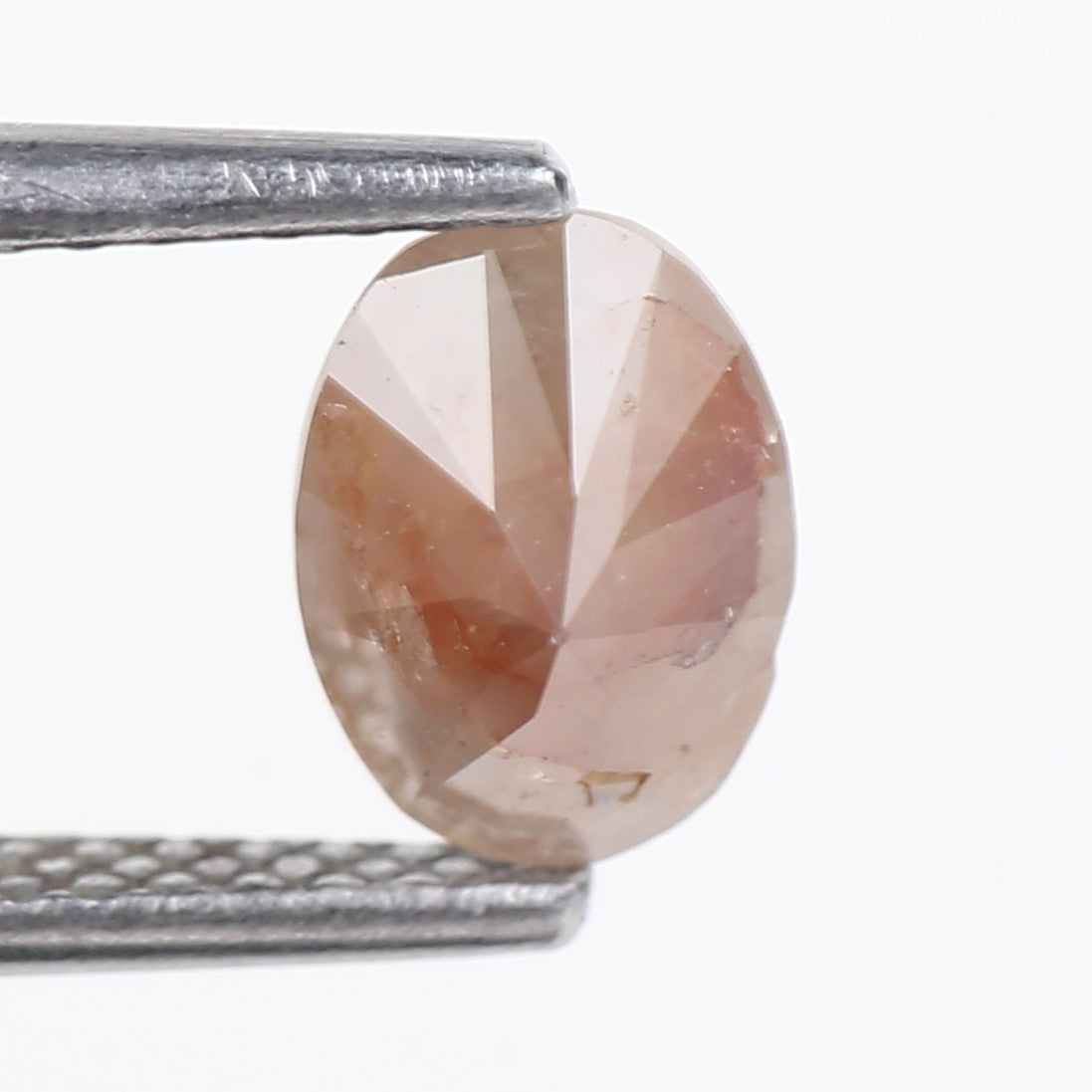 0.78 Carat Natural Salt And Pepper Peach Oval Cut Diamond 7.02 MM