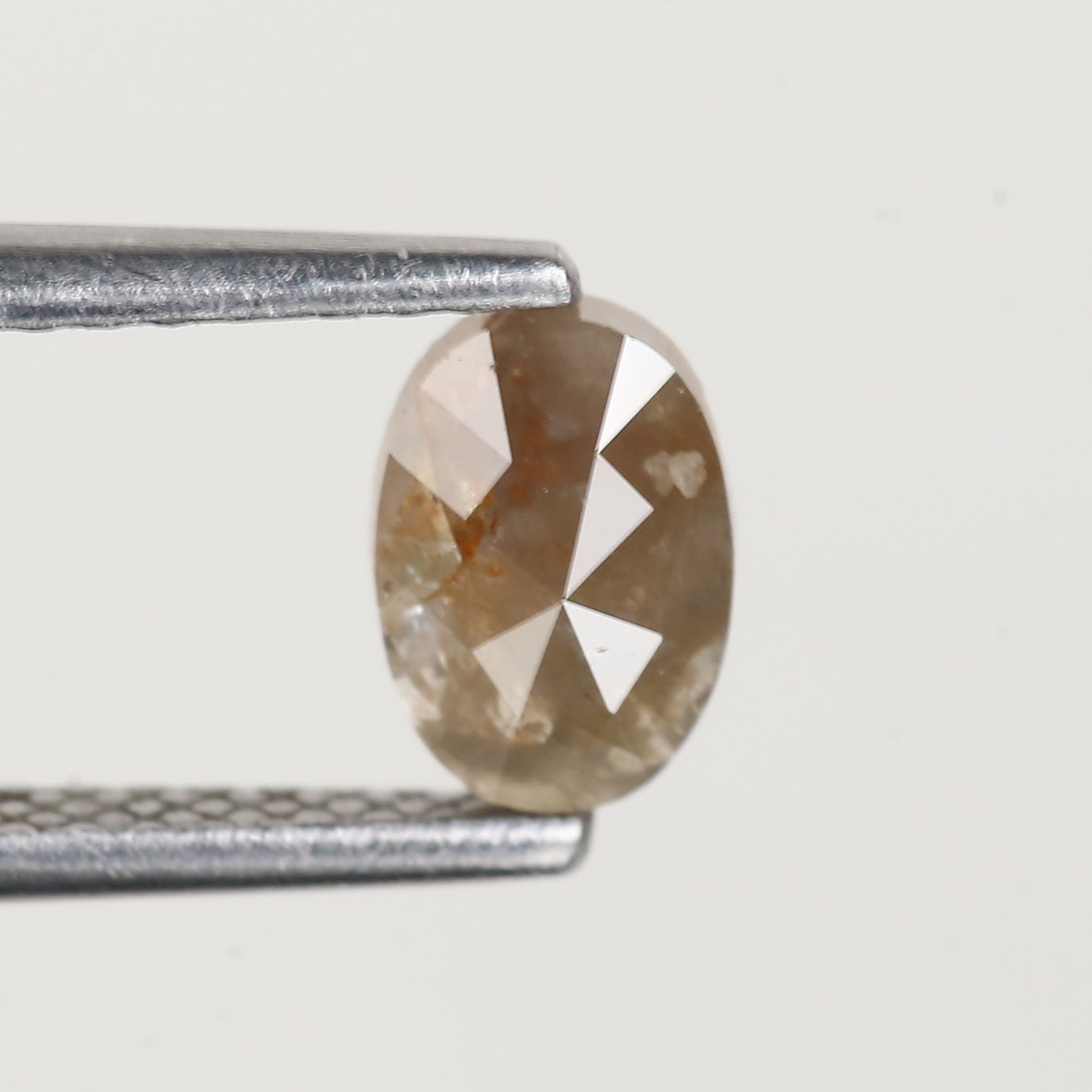 0.55 Carat Oval Rose Cut Salt and Pepper Diamond 6.3 MM