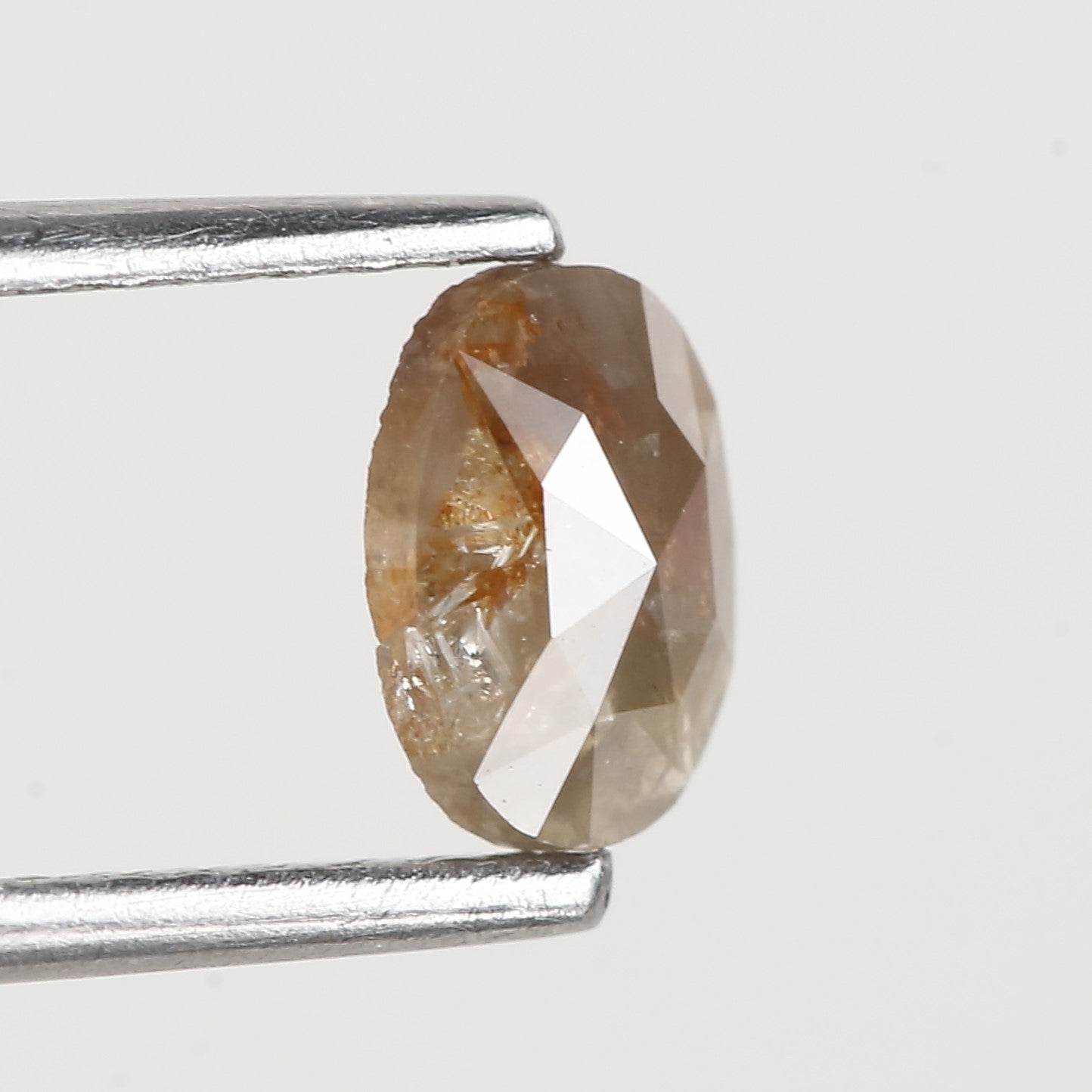 0.55 Carat Oval Rose Cut Salt and Pepper Diamond 6.3 MM