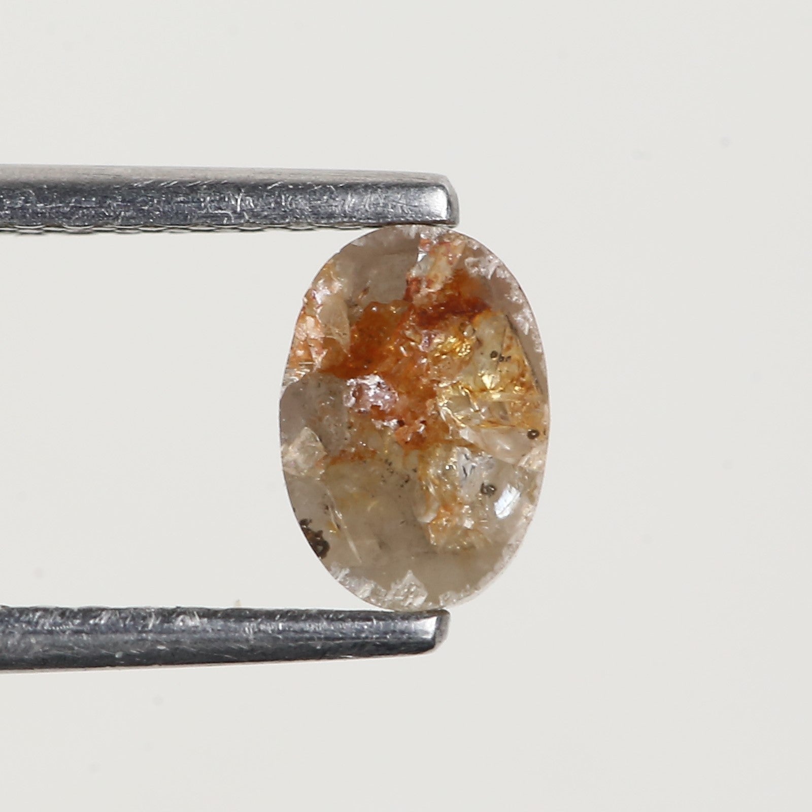0.55 Carat Oval Rose Cut Salt and Pepper Diamond 6.3 MM