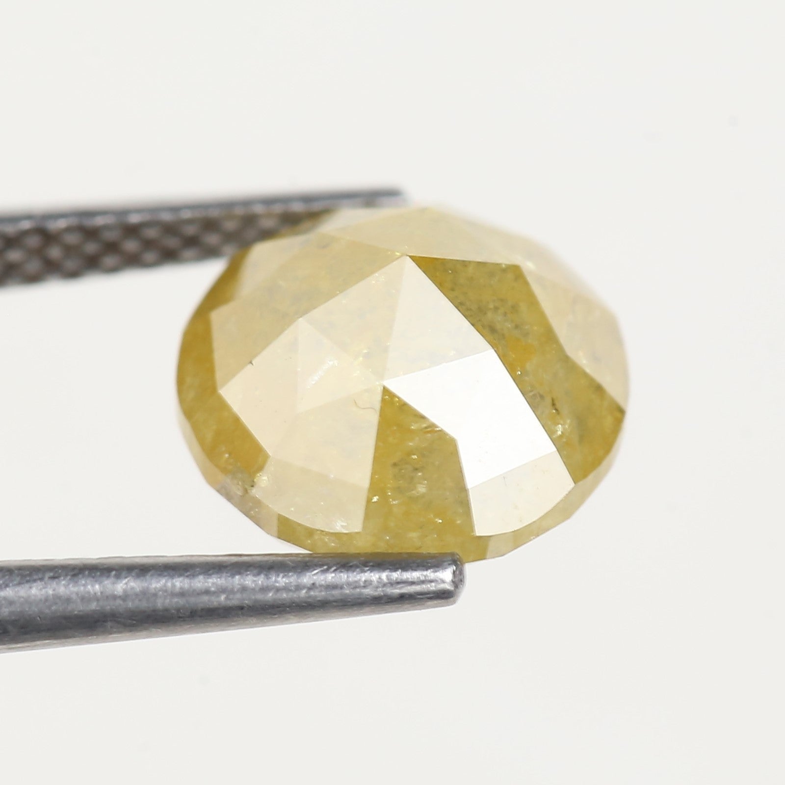 3.60 Carat Yellow Round Rose cut Salt and Pepper Diamond 9.10 MM