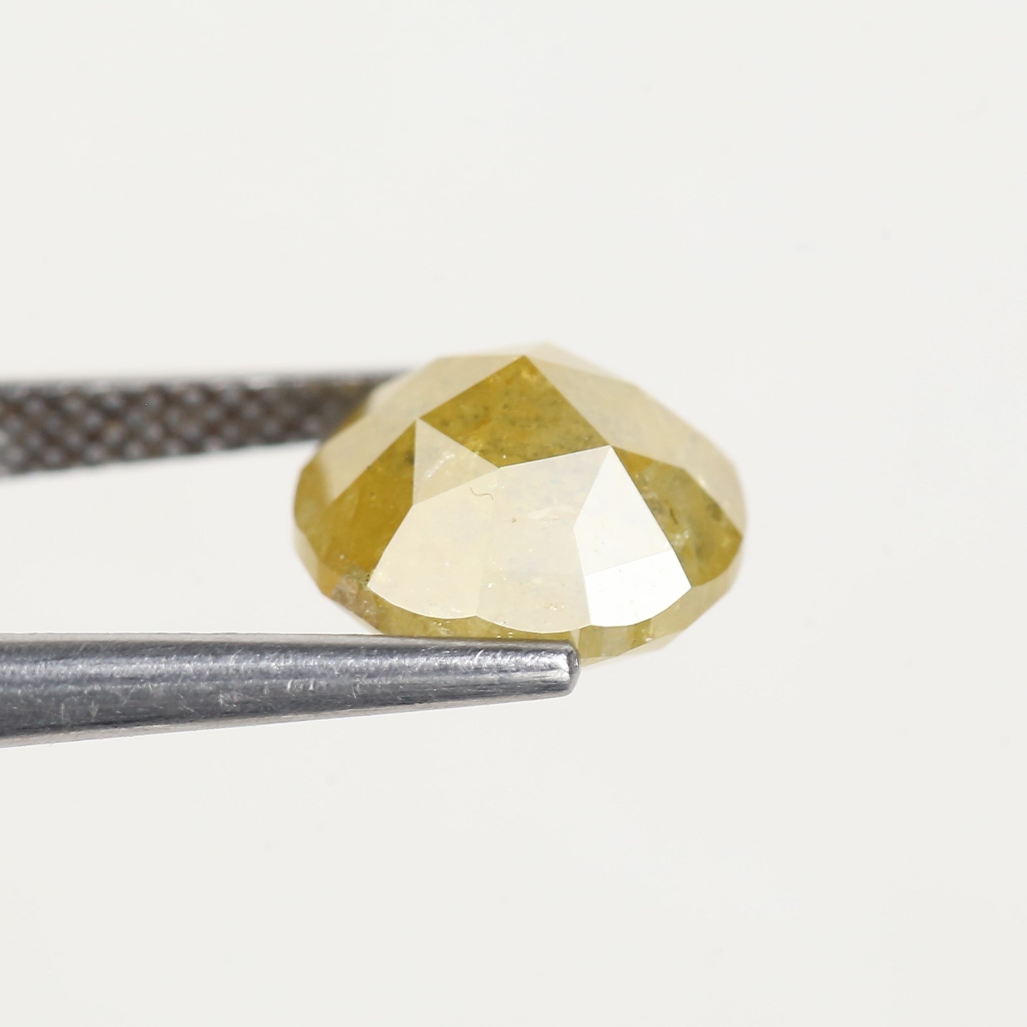 3.60 Carat Yellow Round Rose cut Salt and Pepper Diamond 9.10 MM
