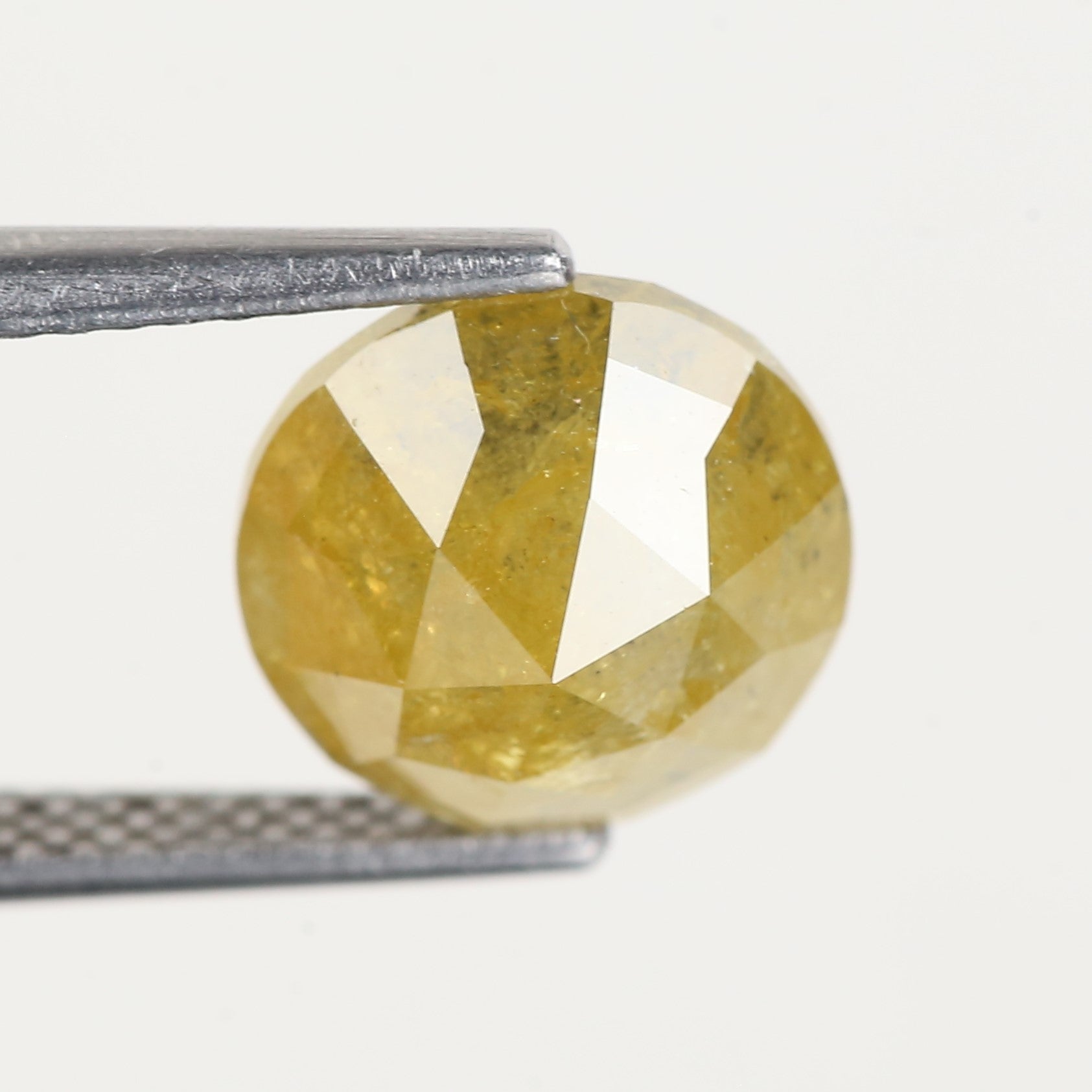 3.60 Carat Yellow Round Rose cut Salt and Pepper Diamond 9.10 MM