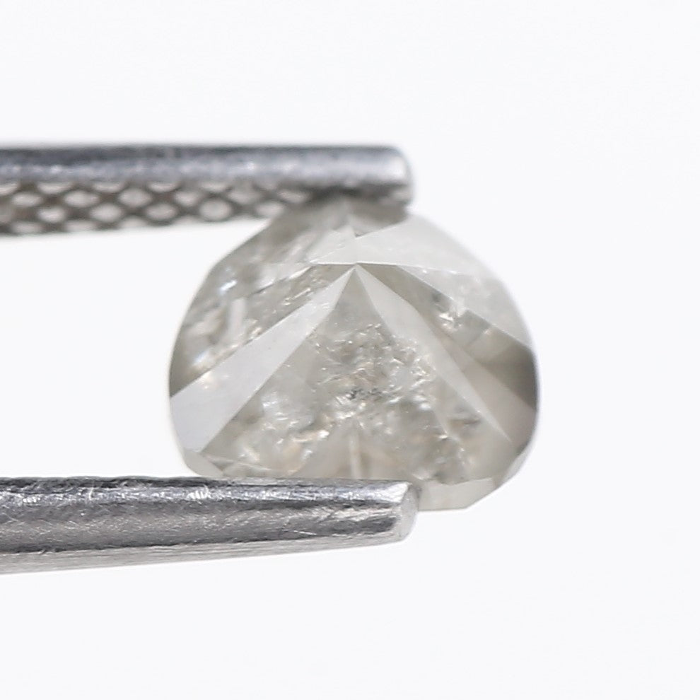 0.90 Carat Natural Light Gray Heart Salt And Pepper Diamond 5 MM