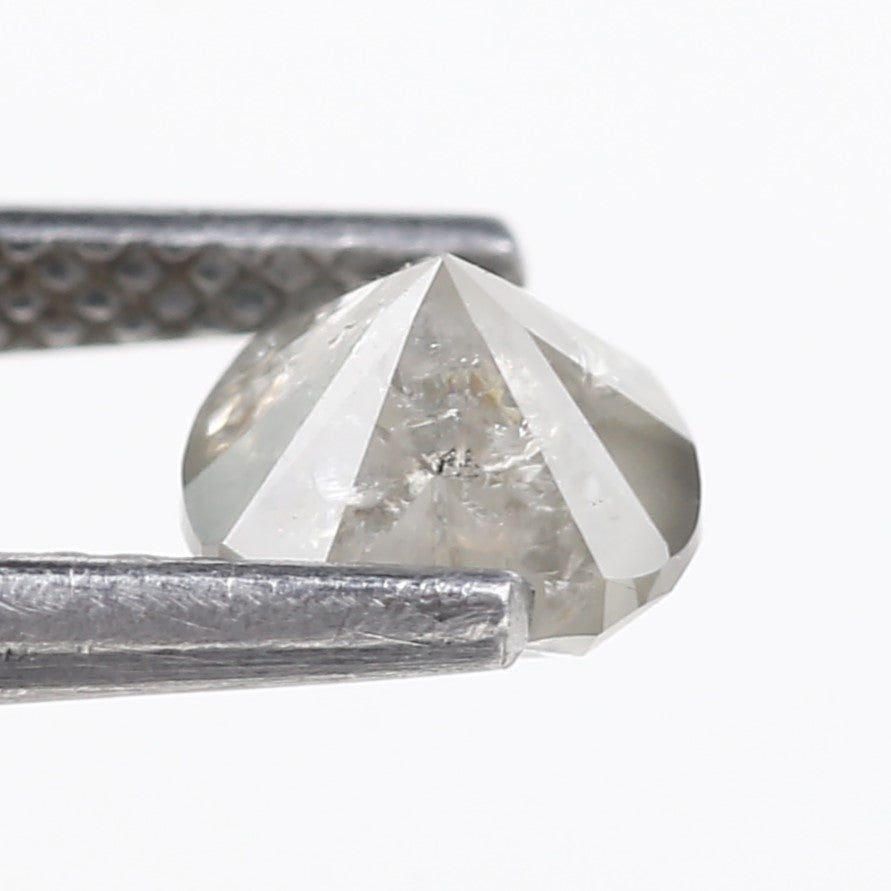 0.90 Carat Natural Light Gray Heart Salt And Pepper Diamond 5 MM