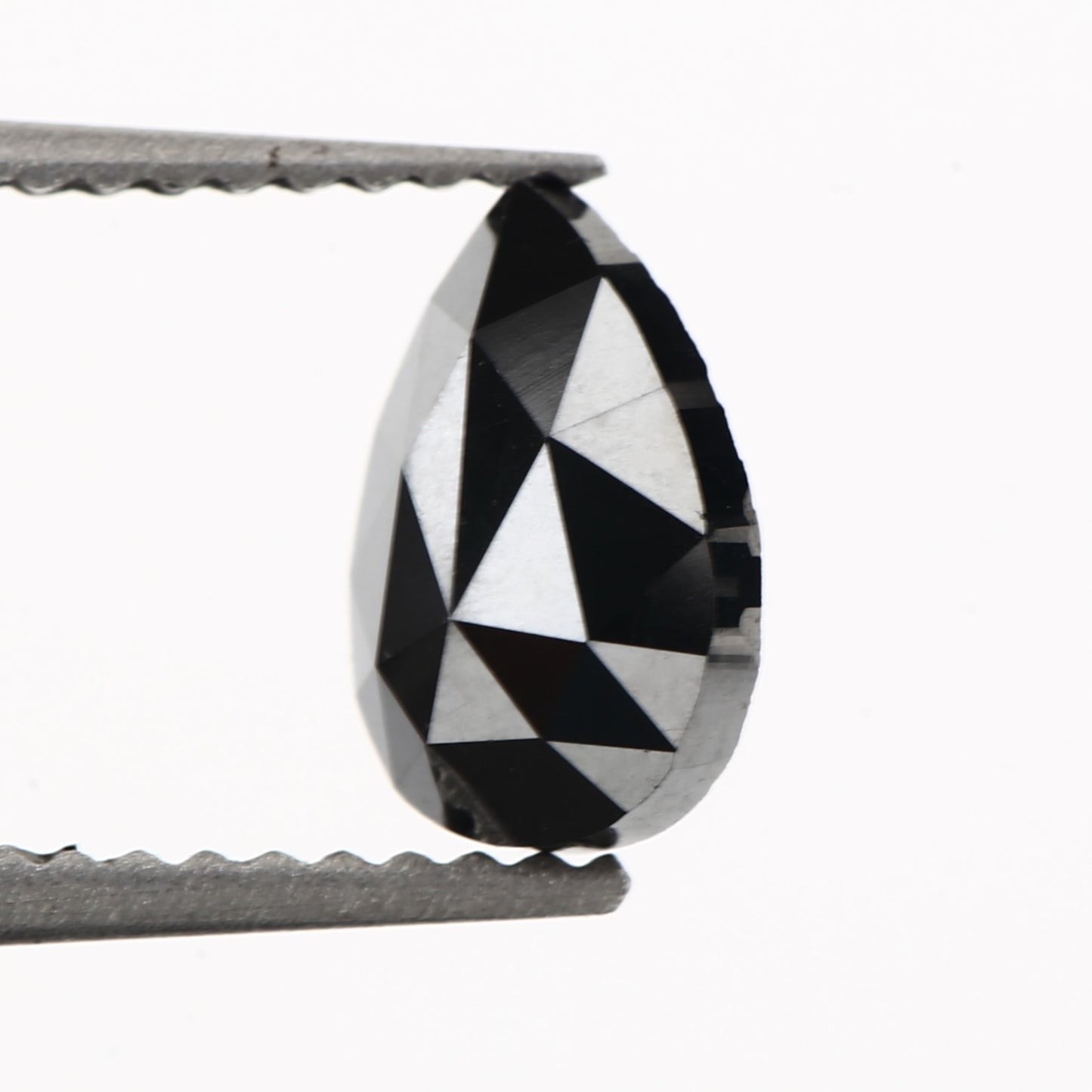 1 Carat Pear Rose Cut Fancy Natural Black Diamond - Blackdiamond