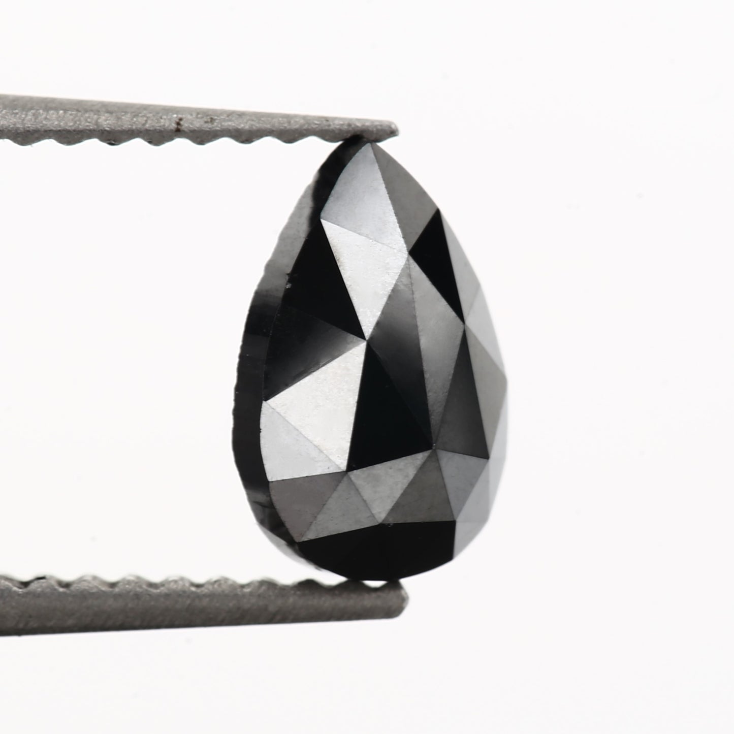 1 Carat Pear Rose Cut Fancy Natural Black Diamond - Blackdiamond