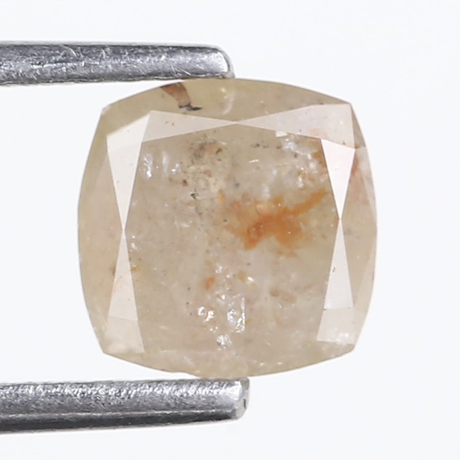 1.05 Carat Natural Salt And Pepper Brown Cushion Cut Loose Diamond 6.12 MM