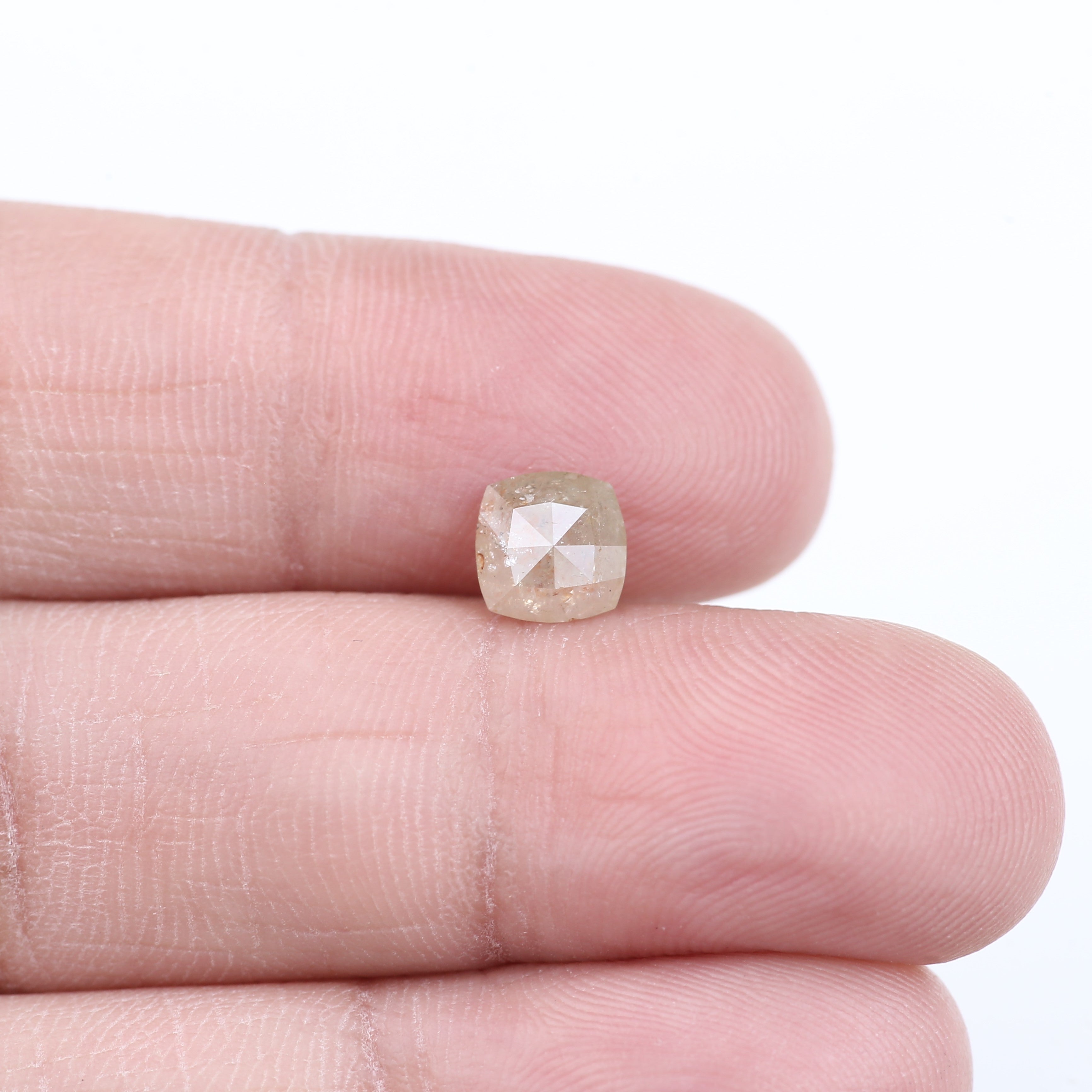 1.05 Carat Natural Salt And Pepper Brown Cushion Cut Loose Diamond 6.12 MM