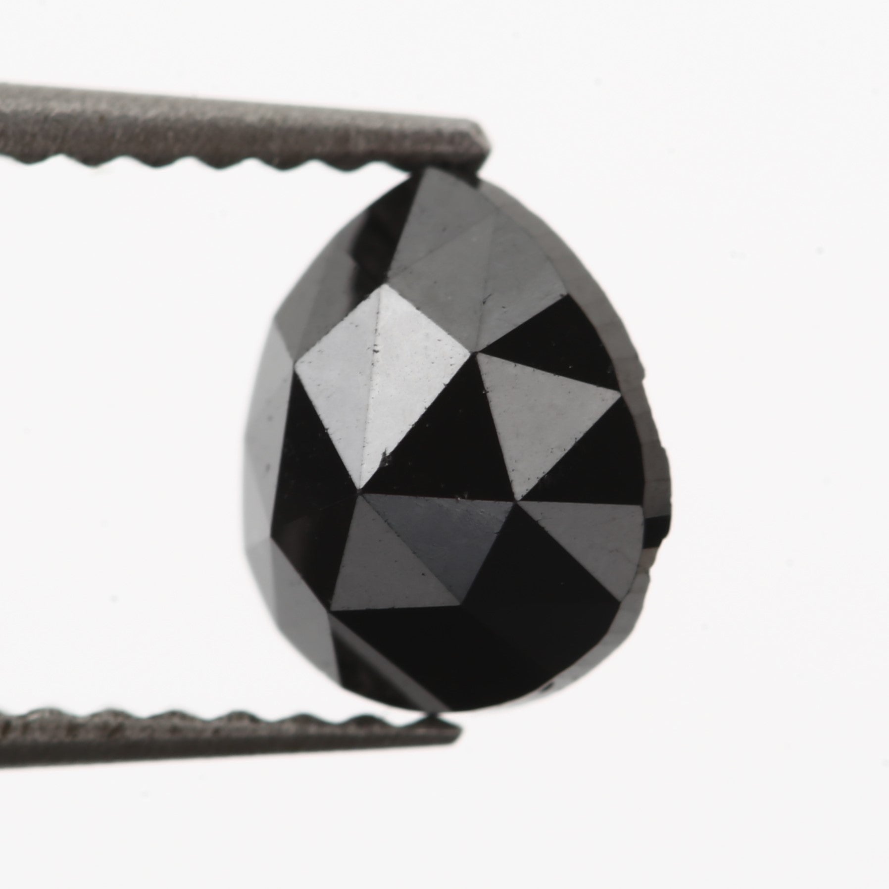 0.94 Carat Pear Rose Cut Fancy Natural Black Diamond - Blackdiamond