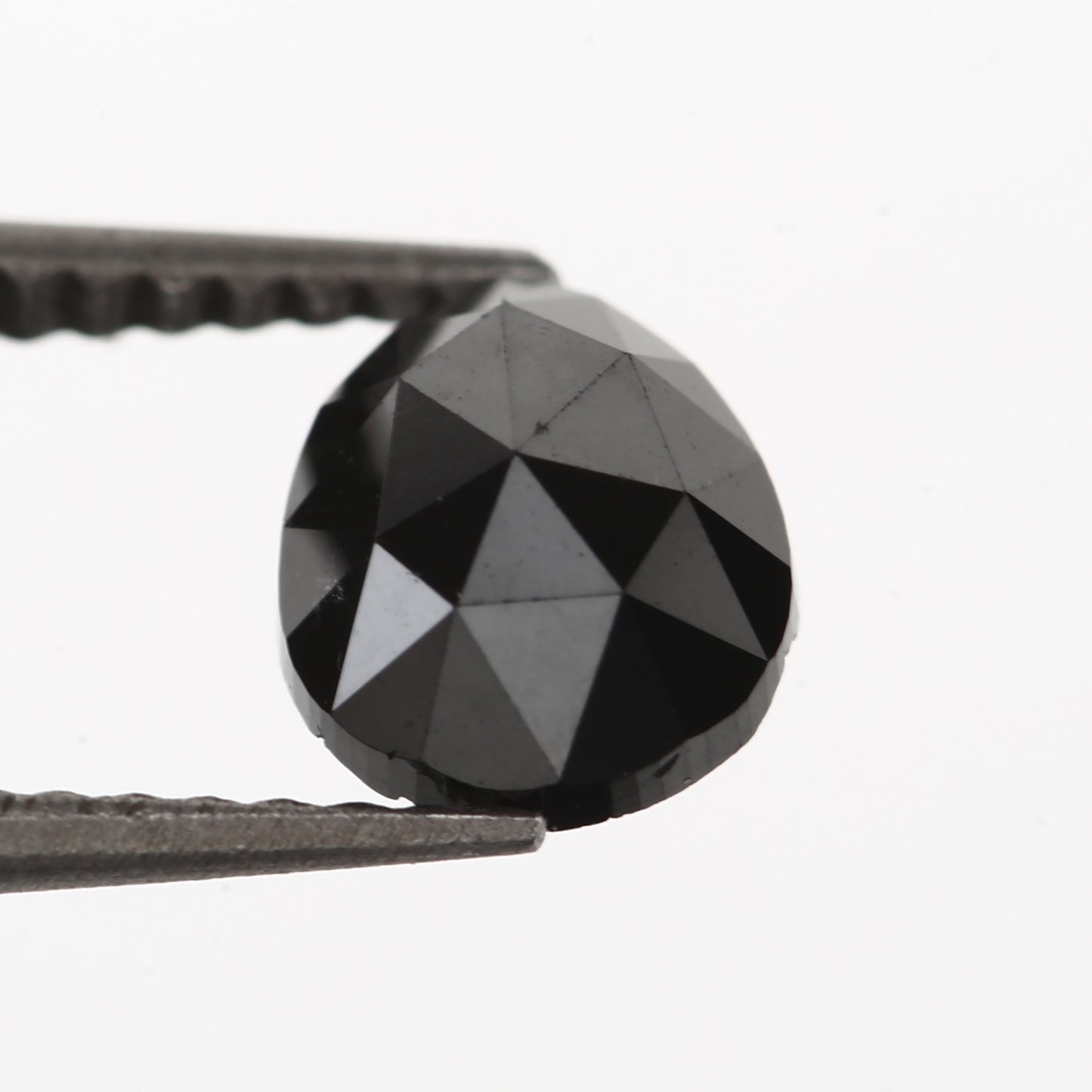 0.94 Carat Pear Rose Cut Fancy Natural Black Diamond - Blackdiamond