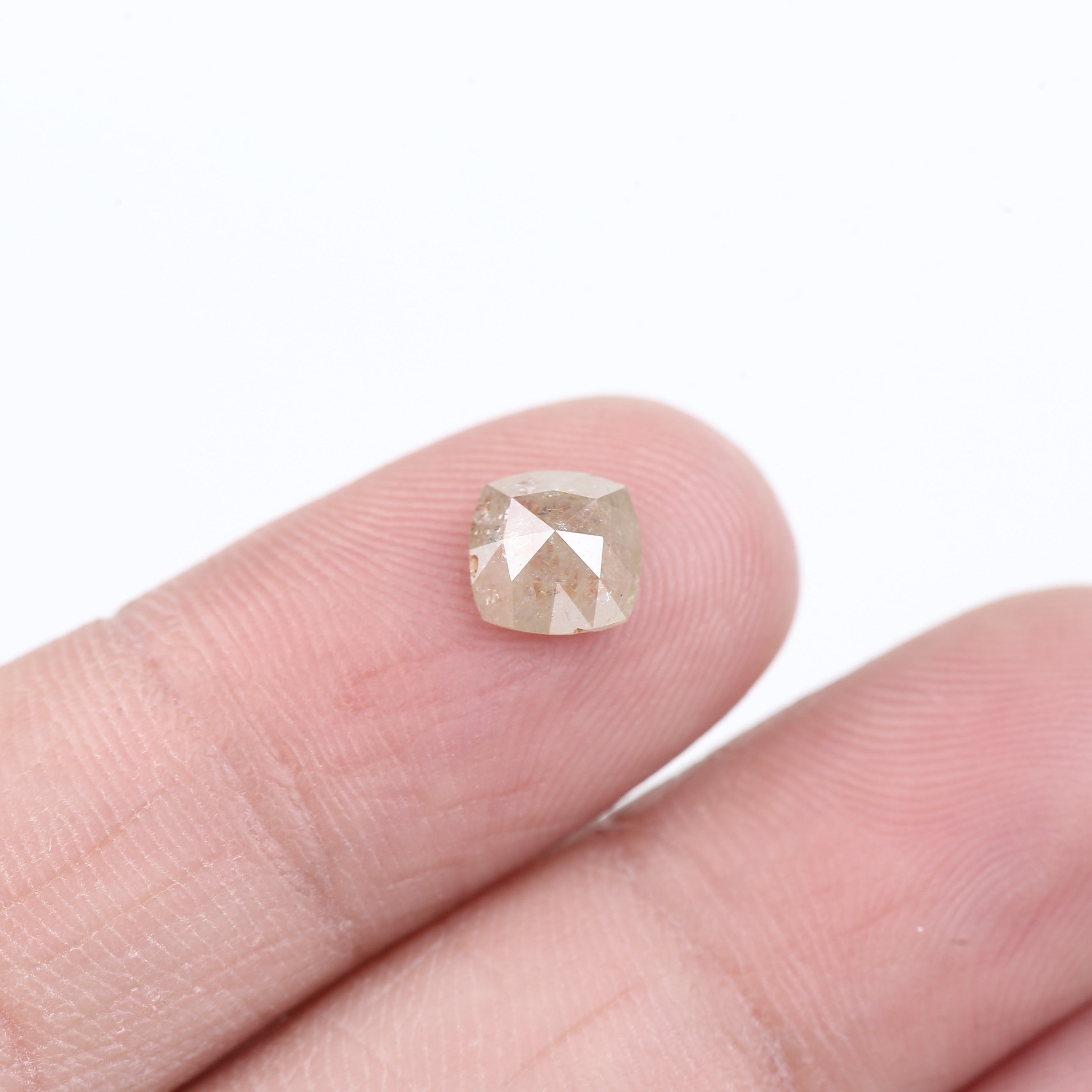 1.05 Carat Natural Salt And Pepper Brown Cushion Cut Loose Diamond 6.12 MM