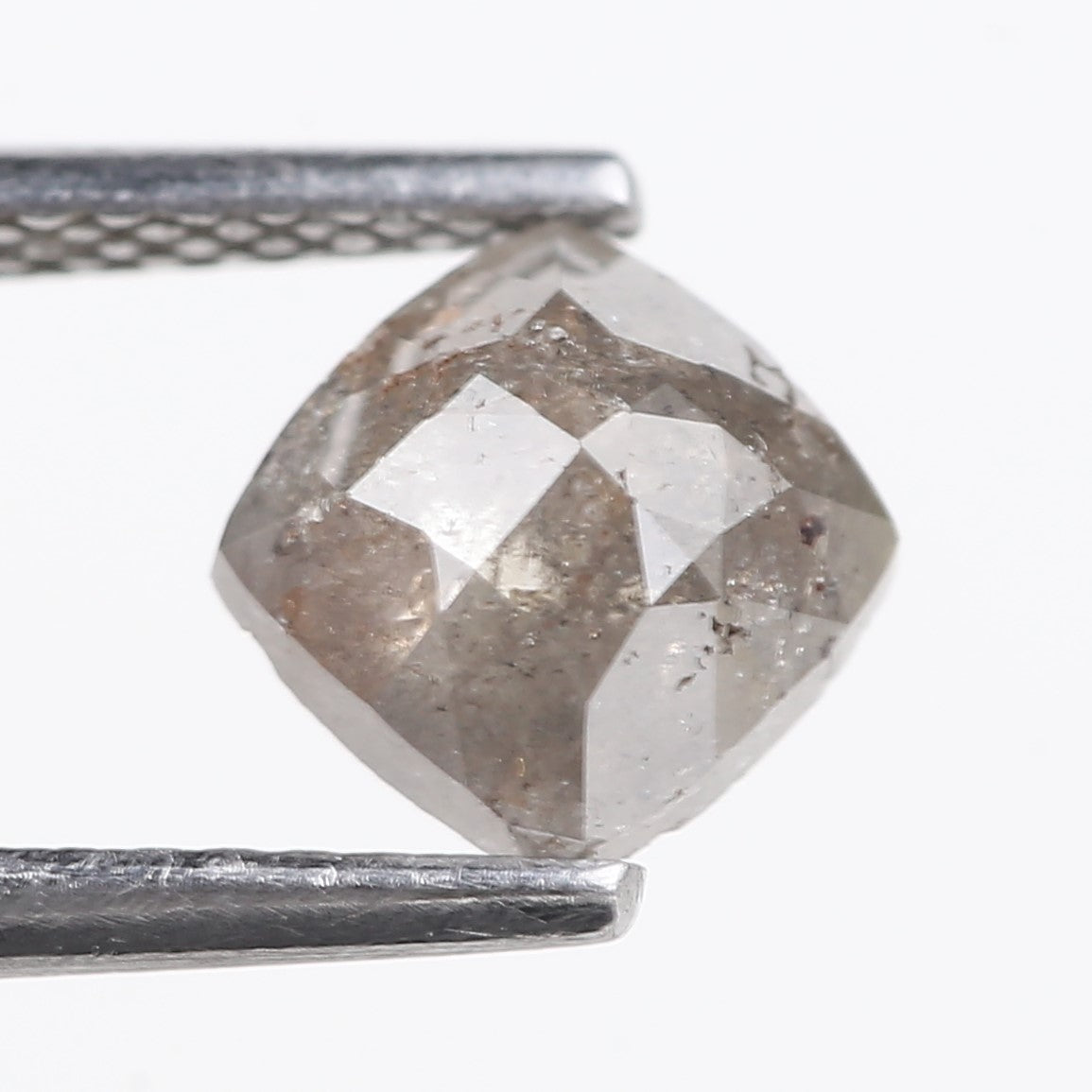 1.12 Carat Natural Salt And Pepper Grey Cushion Cut Loose Diamond 5.98 MM