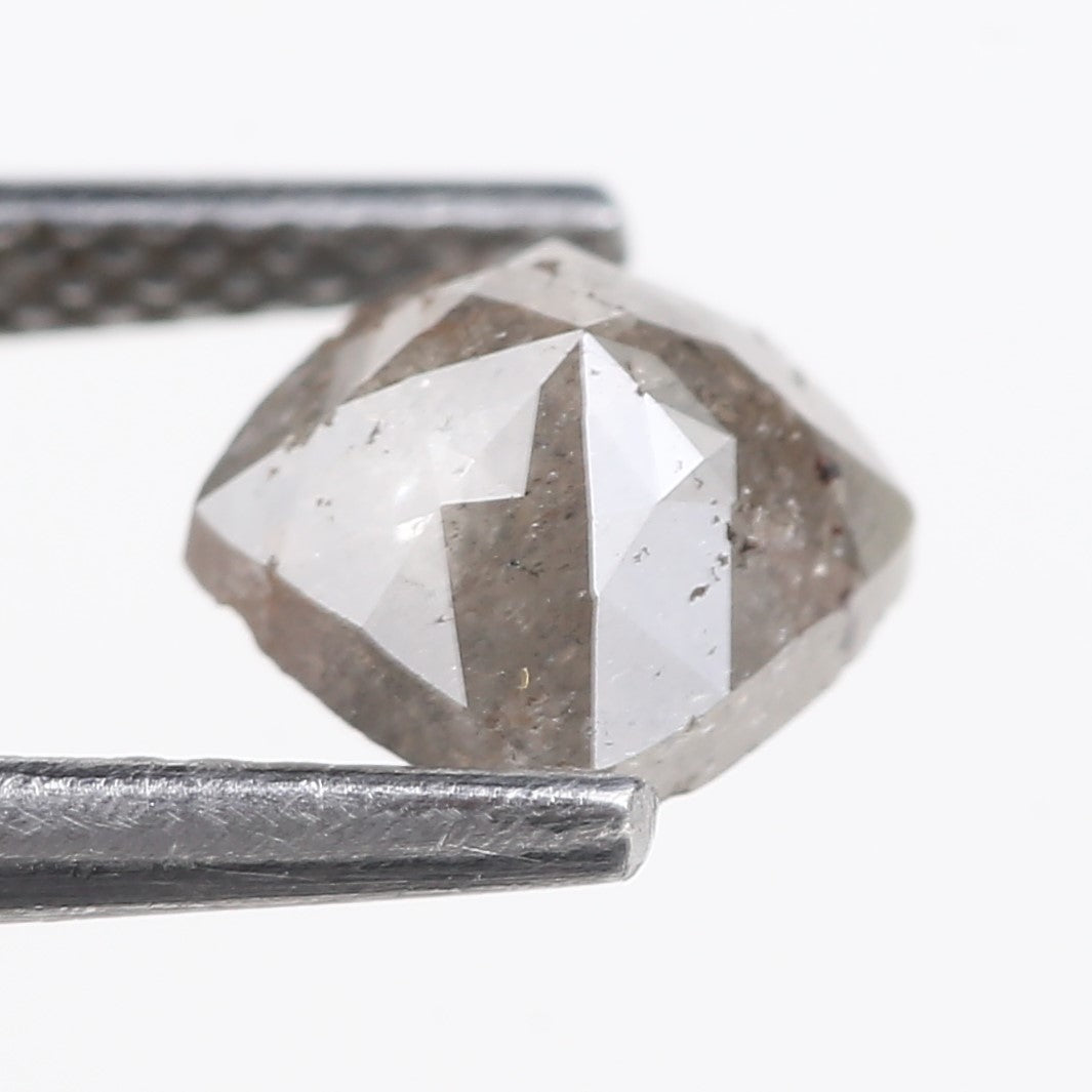 1.12 Carat Natural Salt And Pepper Grey Cushion Cut Loose Diamond 5.98 MM