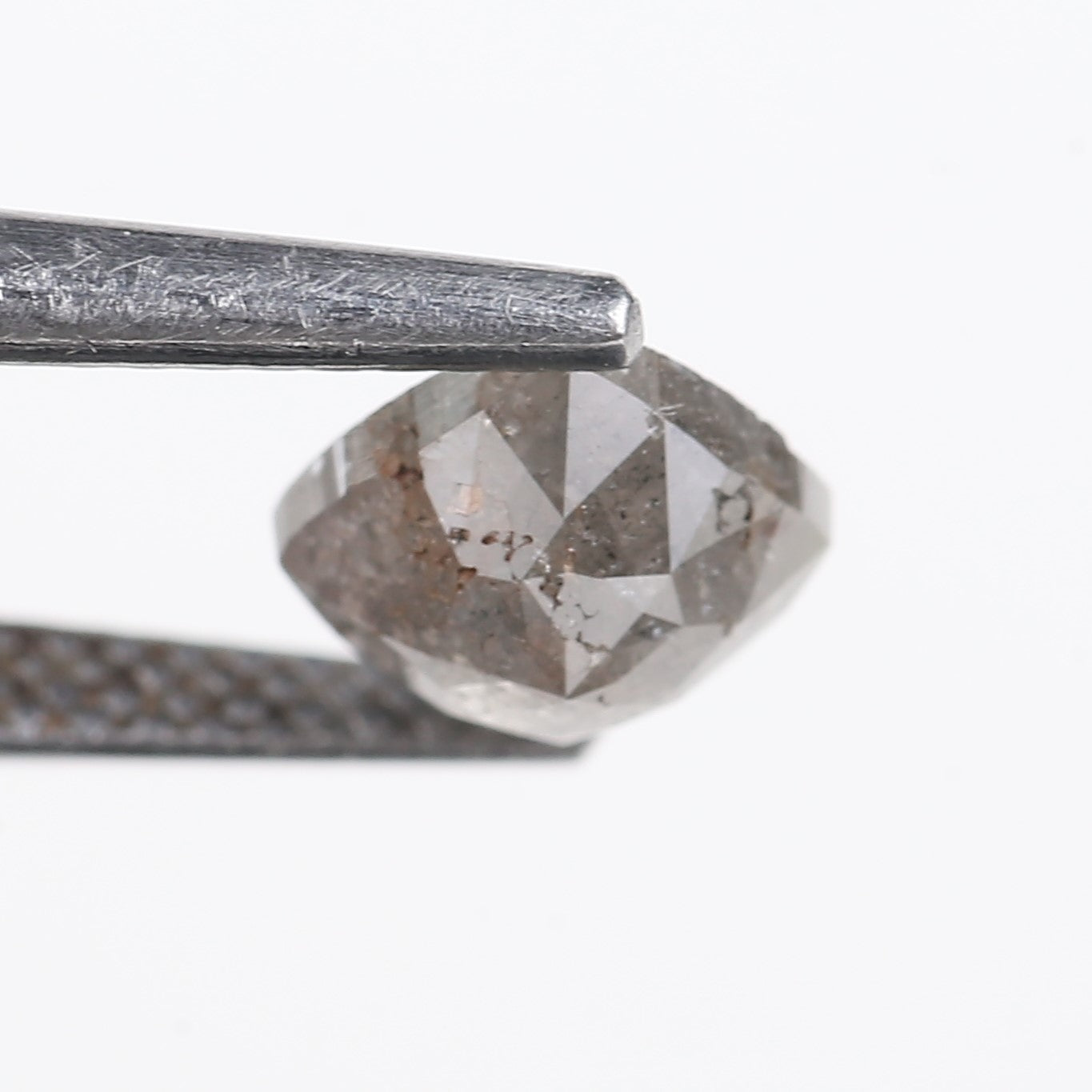 1.12 Carat Natural Salt And Pepper Grey Cushion Cut Loose Diamond 5.98 MM