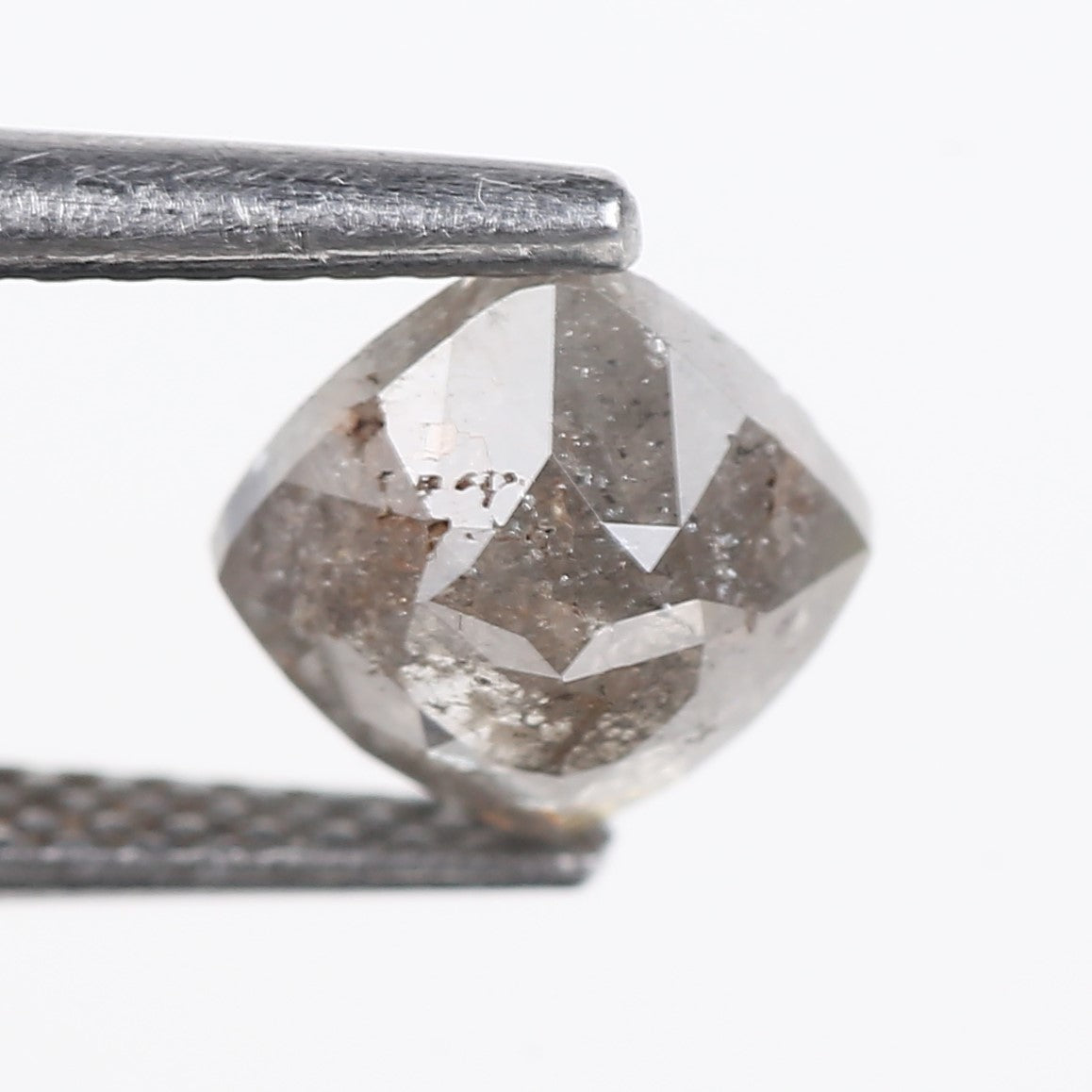 1.12 Carat Natural Salt And Pepper Grey Cushion Cut Loose Diamond 5.98 MM