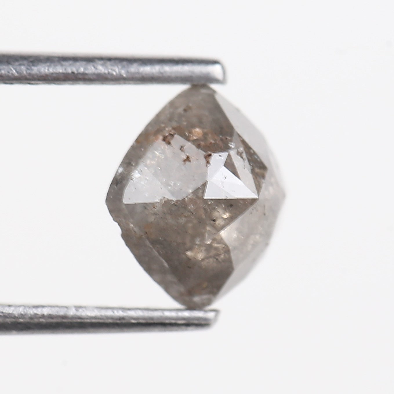 1.12 Carat Natural Salt And Pepper Grey Cushion Cut Loose Diamond 5.98 MM