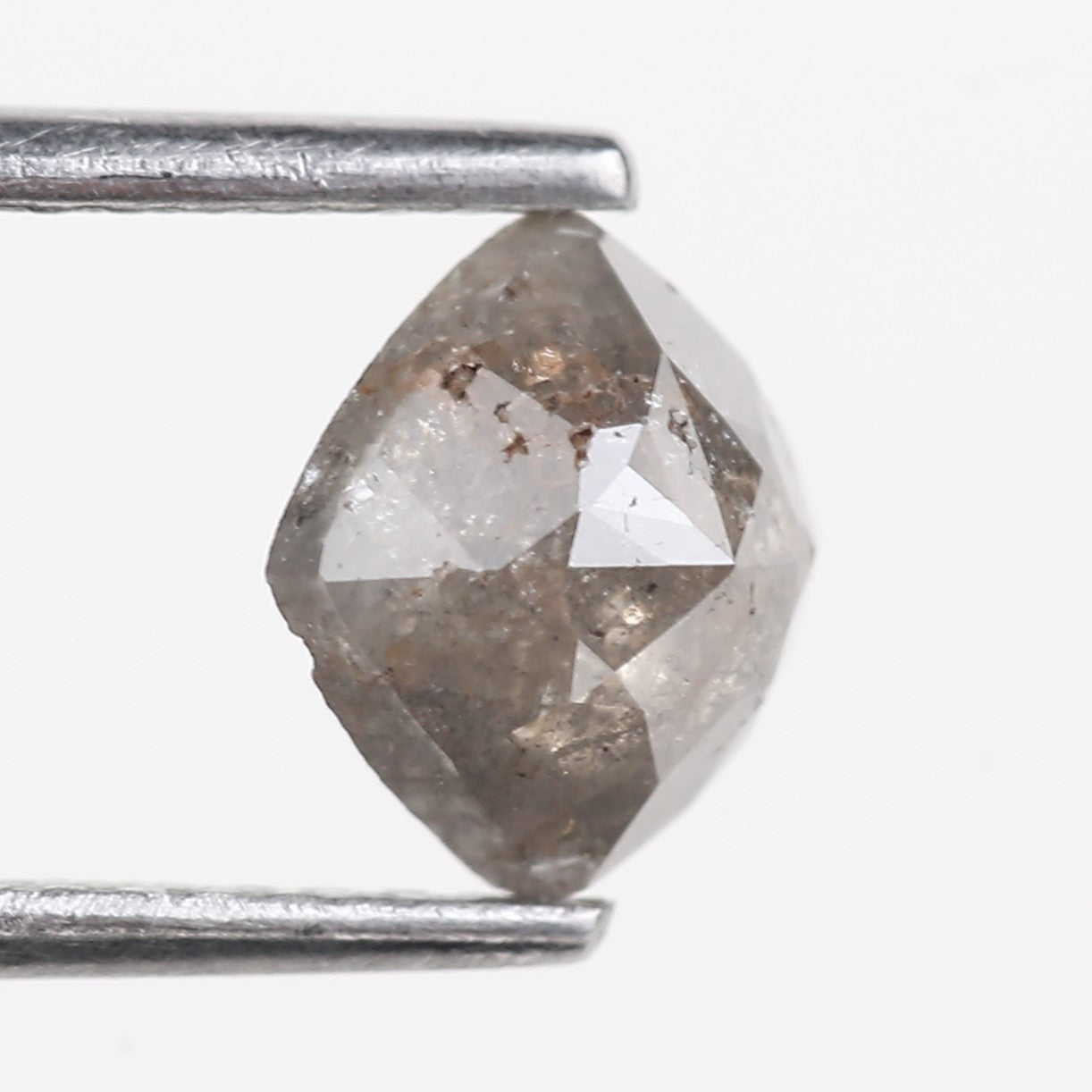 1.12 Carat Natural Salt And Pepper Grey Cushion Cut Loose Diamond 5.98 MM