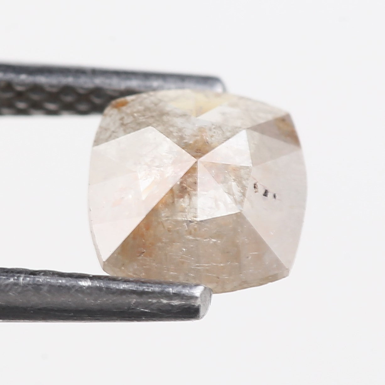 0.55 Carat Natural Salt And Pepper Light Brown Cushion Cut Loose Diamond 5.72 MM