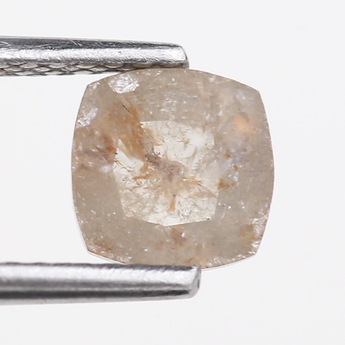 0.55 Carat Natural Salt And Pepper Light Brown Cushion Cut Loose Diamond 5.72 MM