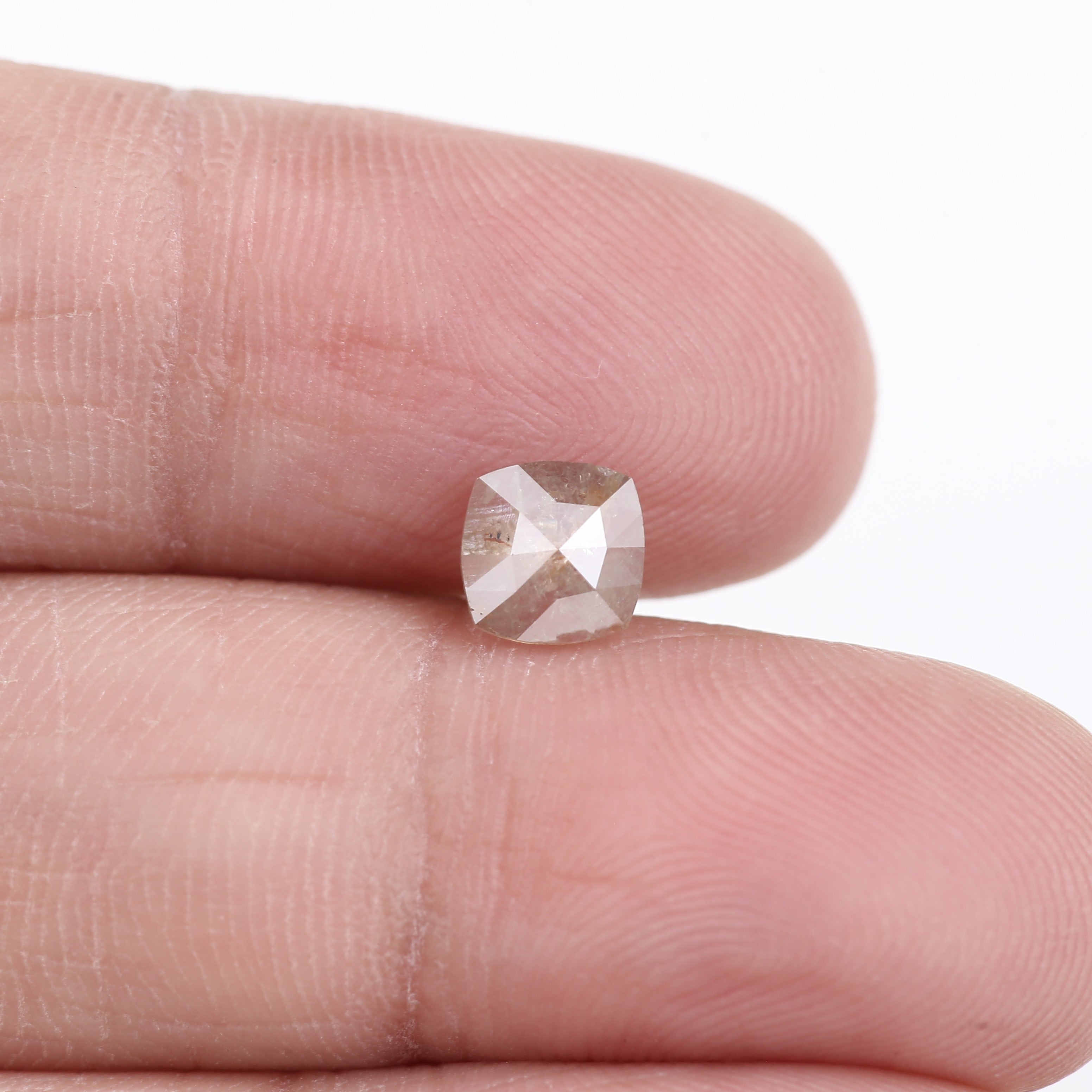 0.55 Carat Natural Salt And Pepper Light Brown Cushion Cut Loose Diamond 5.72 MM