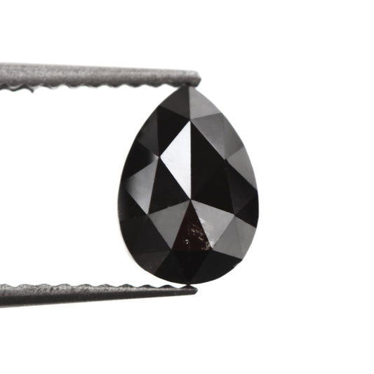 pear rose cut black diamond