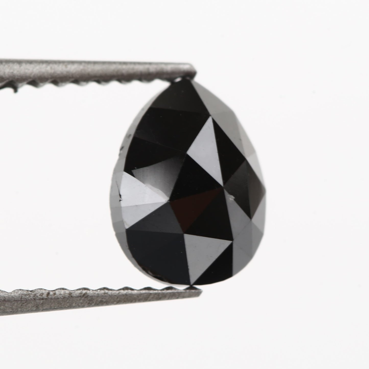 1.29 Carat Pear Rose Cut Fancy Natural Black Diamond - Blackdiamond