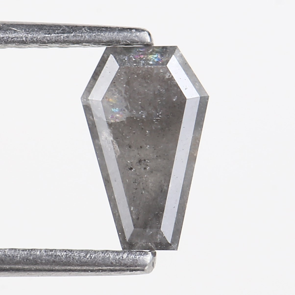 0.68 Carat Natural Salt And Pepper Grey Coffin Cut Loose Diamond 7.73 MM