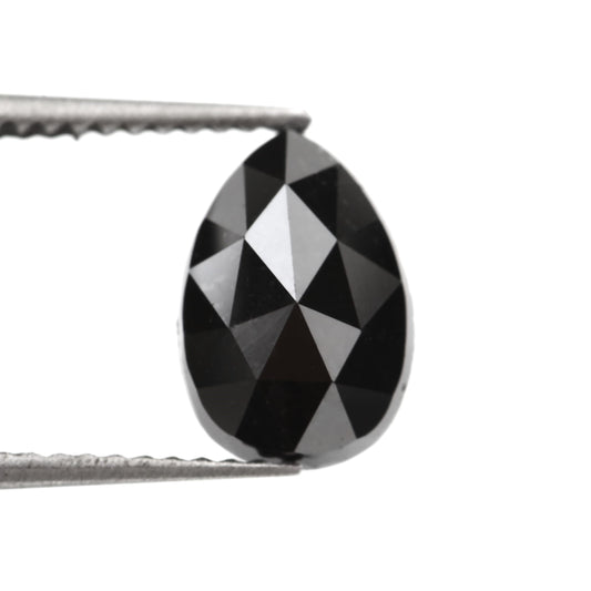 pear rose cut black diamond